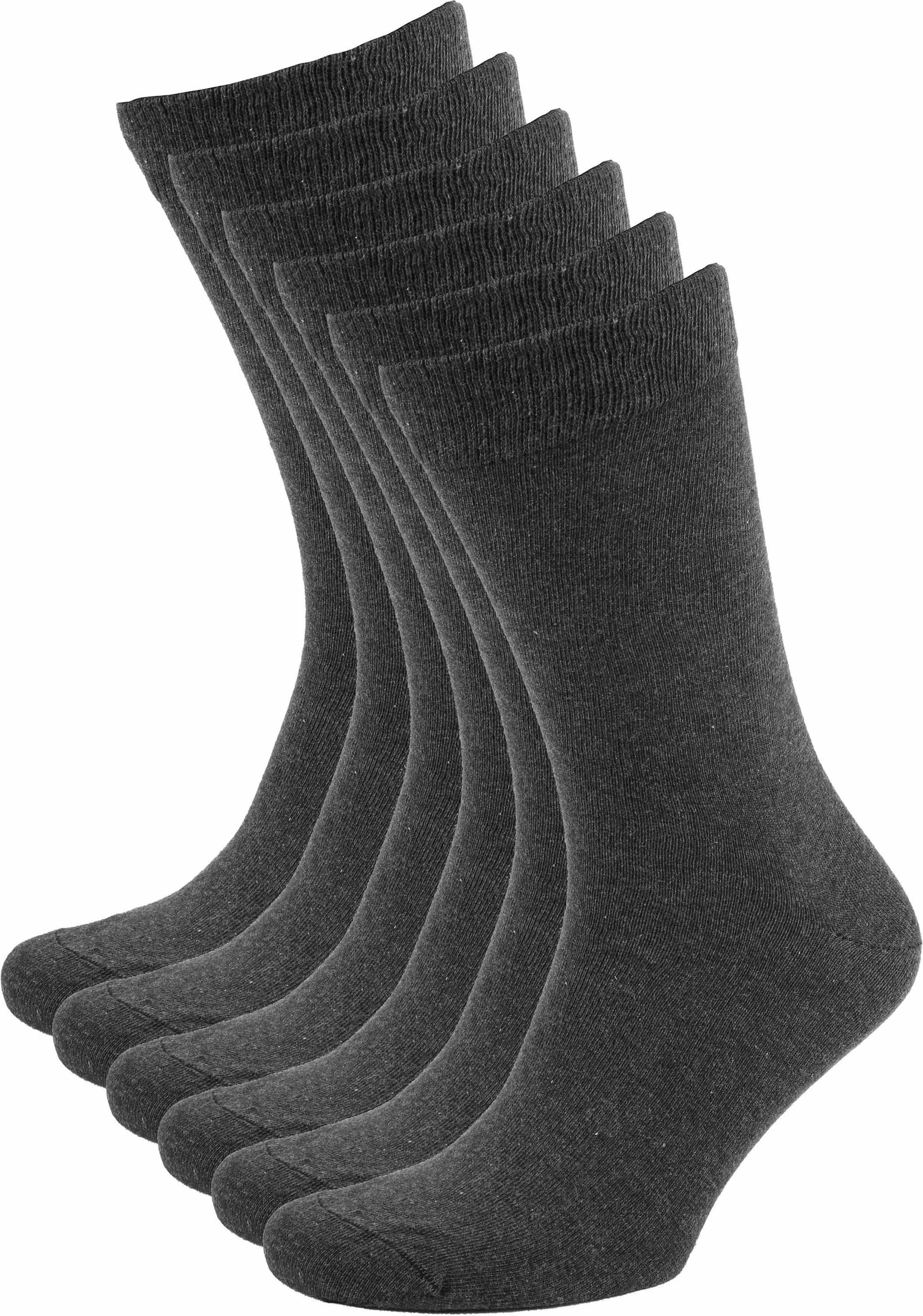 Suitable Organic Cotton Socks Dark 6-Pack Dark Grey Grey size 42-46