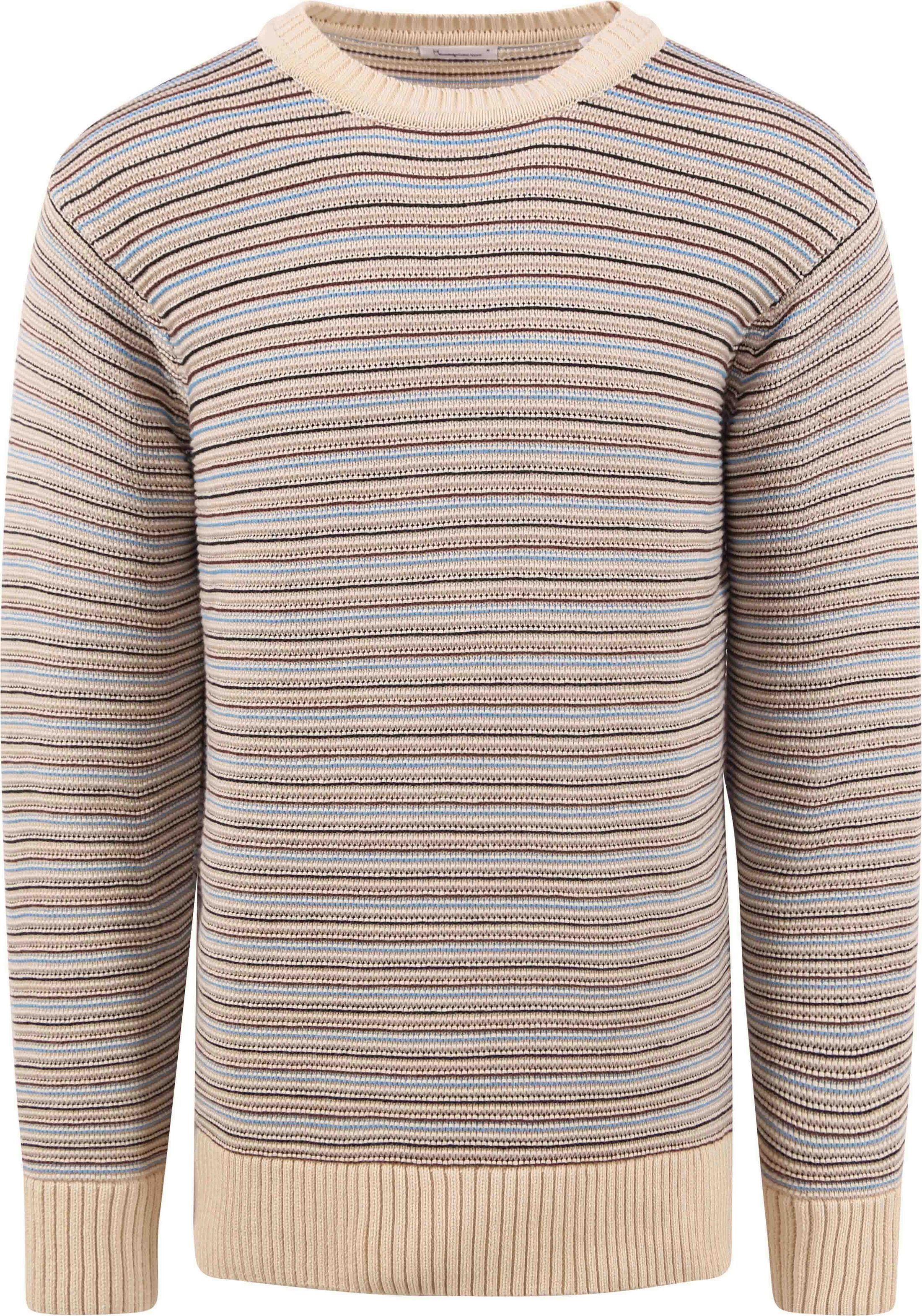 KnowledgeCotton Apparel Sweater Stripes Multicolour 1080047-8030 Beige stripe order online | Suitable