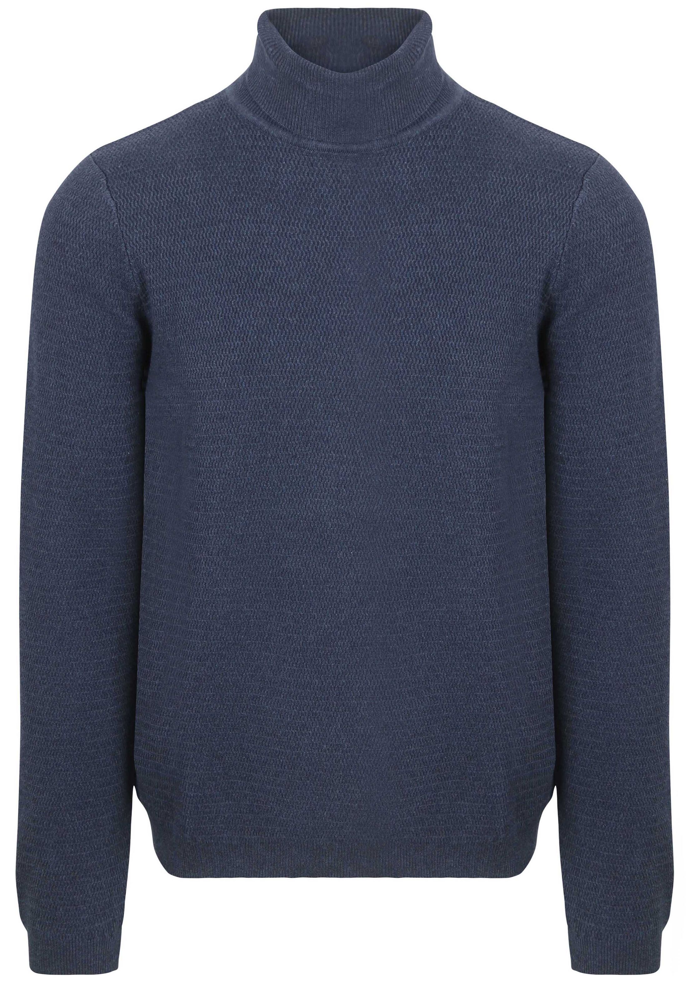 Suitable Turtleneck Pullover Structure Melange Navy RSP-25-STRUCCOL-DN order online | Suitable