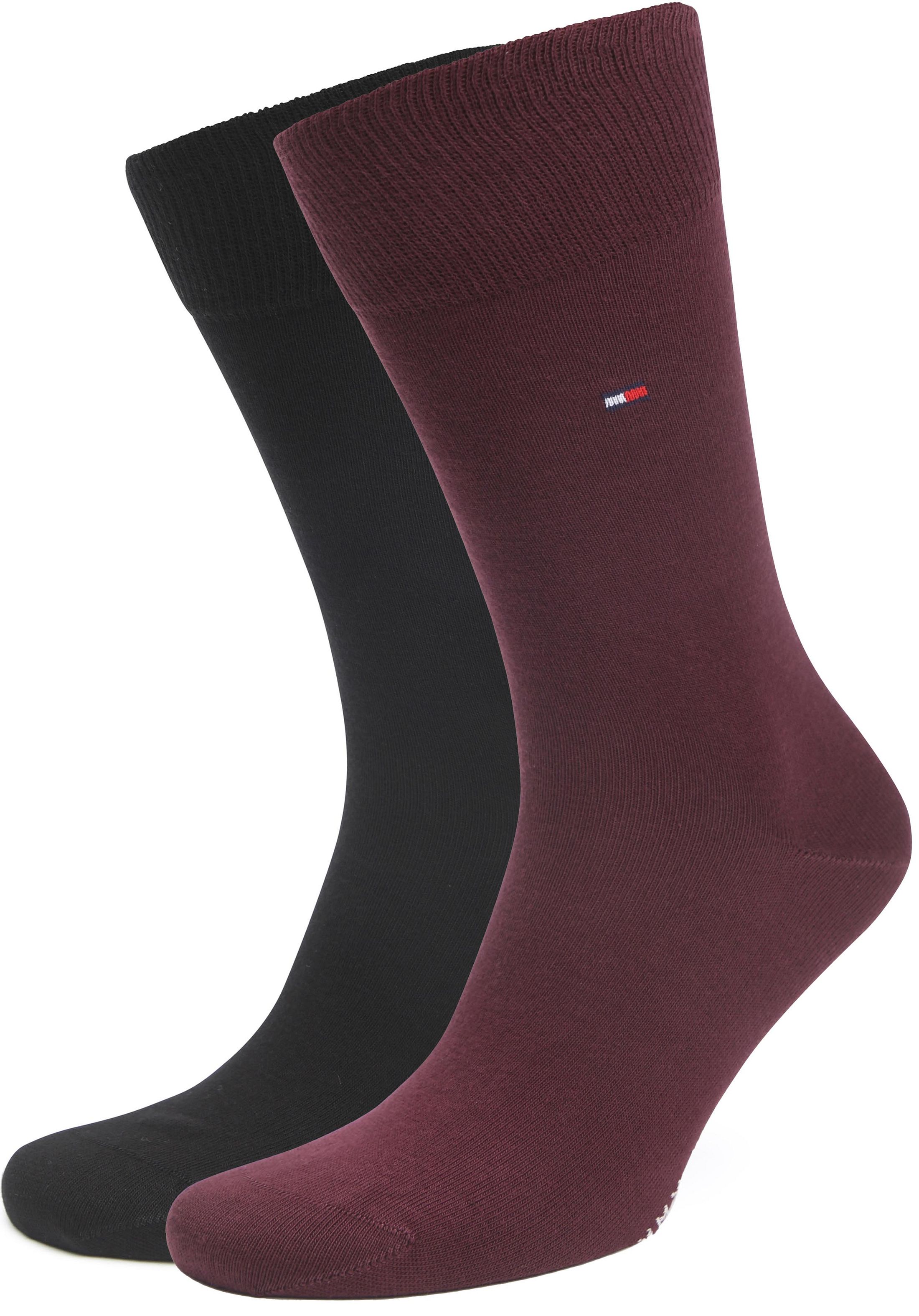 Tommy Hilfiger Chaussettes Classique Lot de 2 paires Bordeaux Noir 371111-144 commander en ligne | Suitable