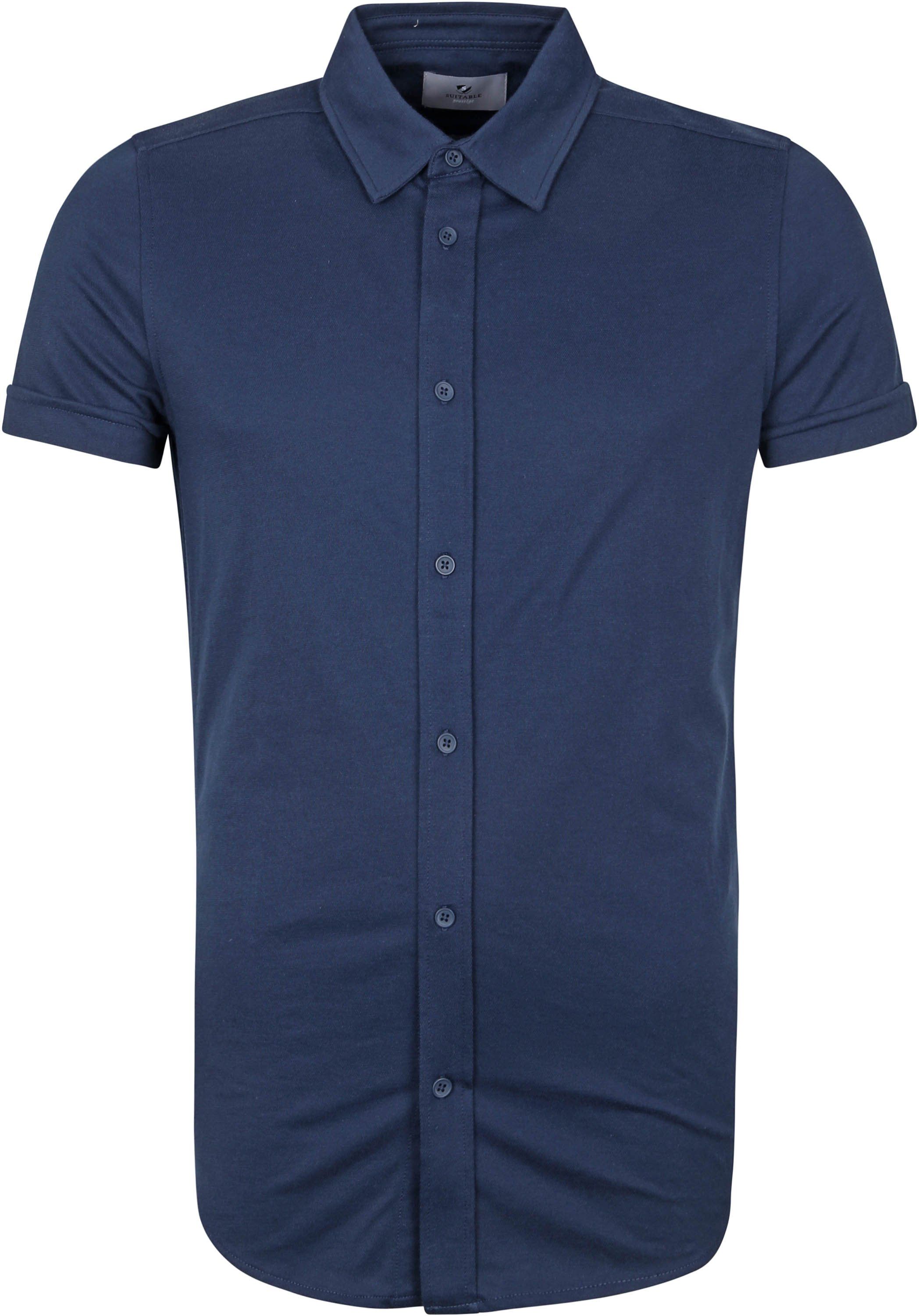 Suitable Prestige Earl Short Sleeve Shirt Navy Blue Dark Blue size L