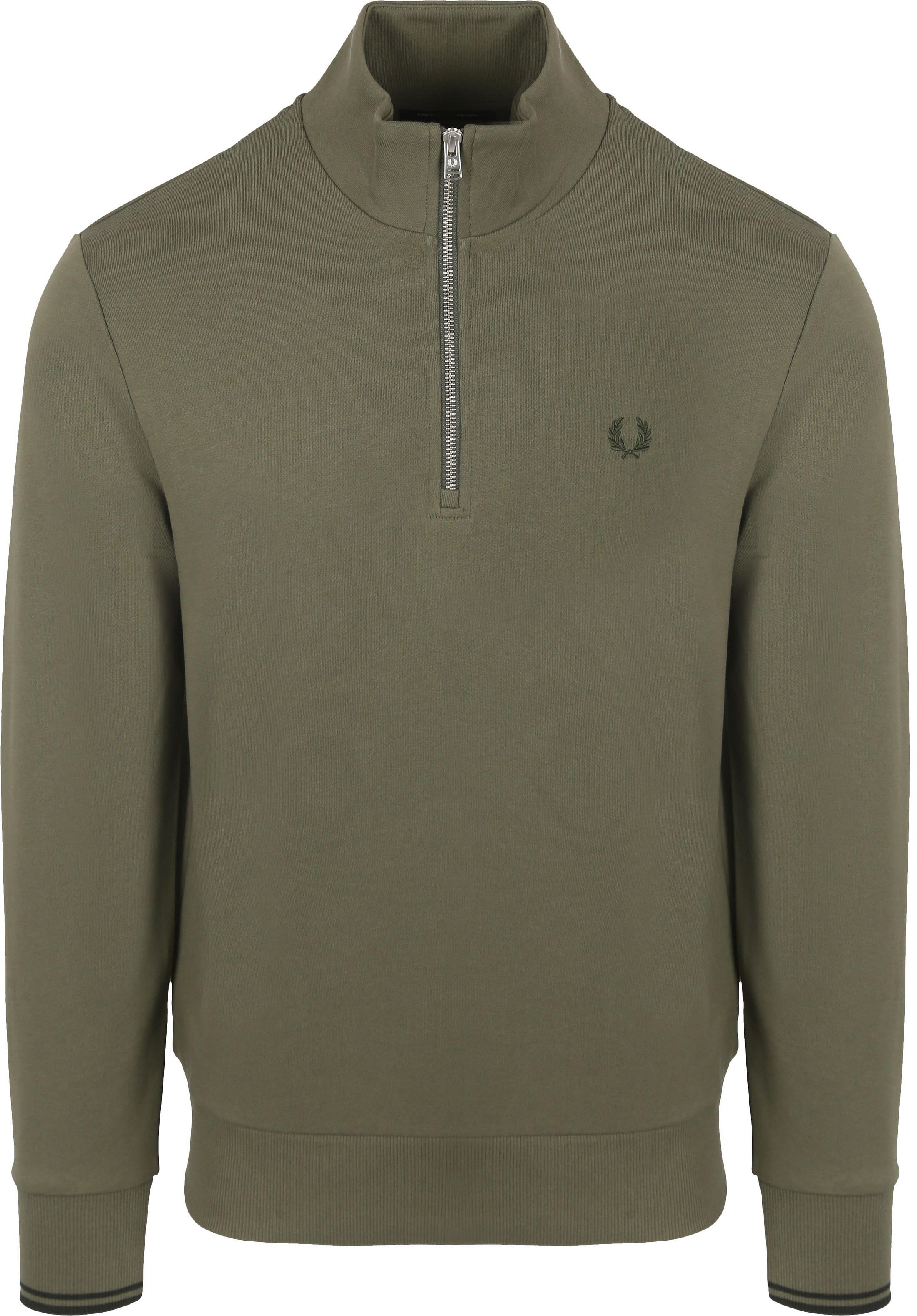 Fred Perry Half Zip Trui Olijfgroen M3574-W49 kopen | Suitable