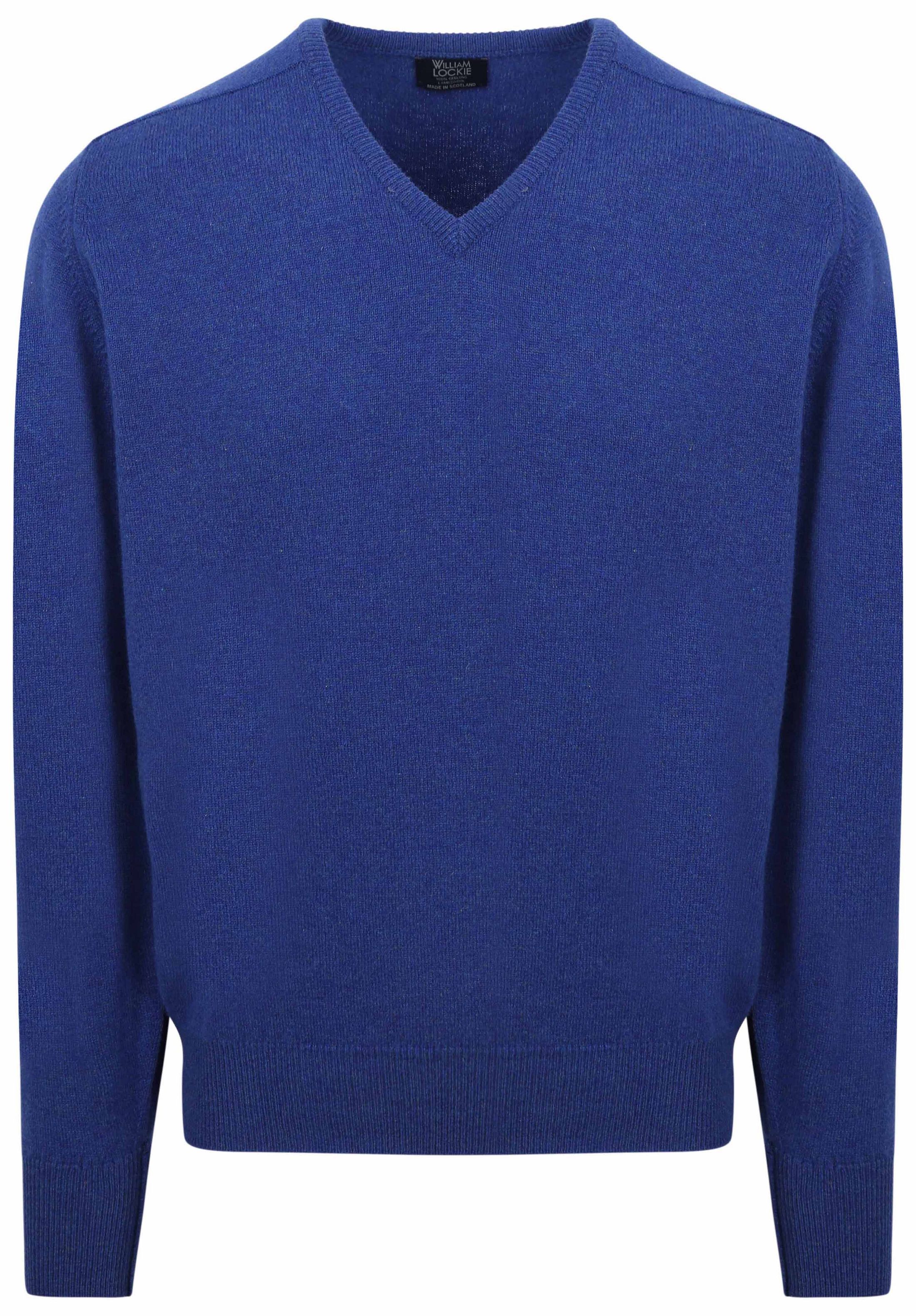 William Lockie Pullover Lambswool V Persian Royal Blue 7092DF-164 Persian