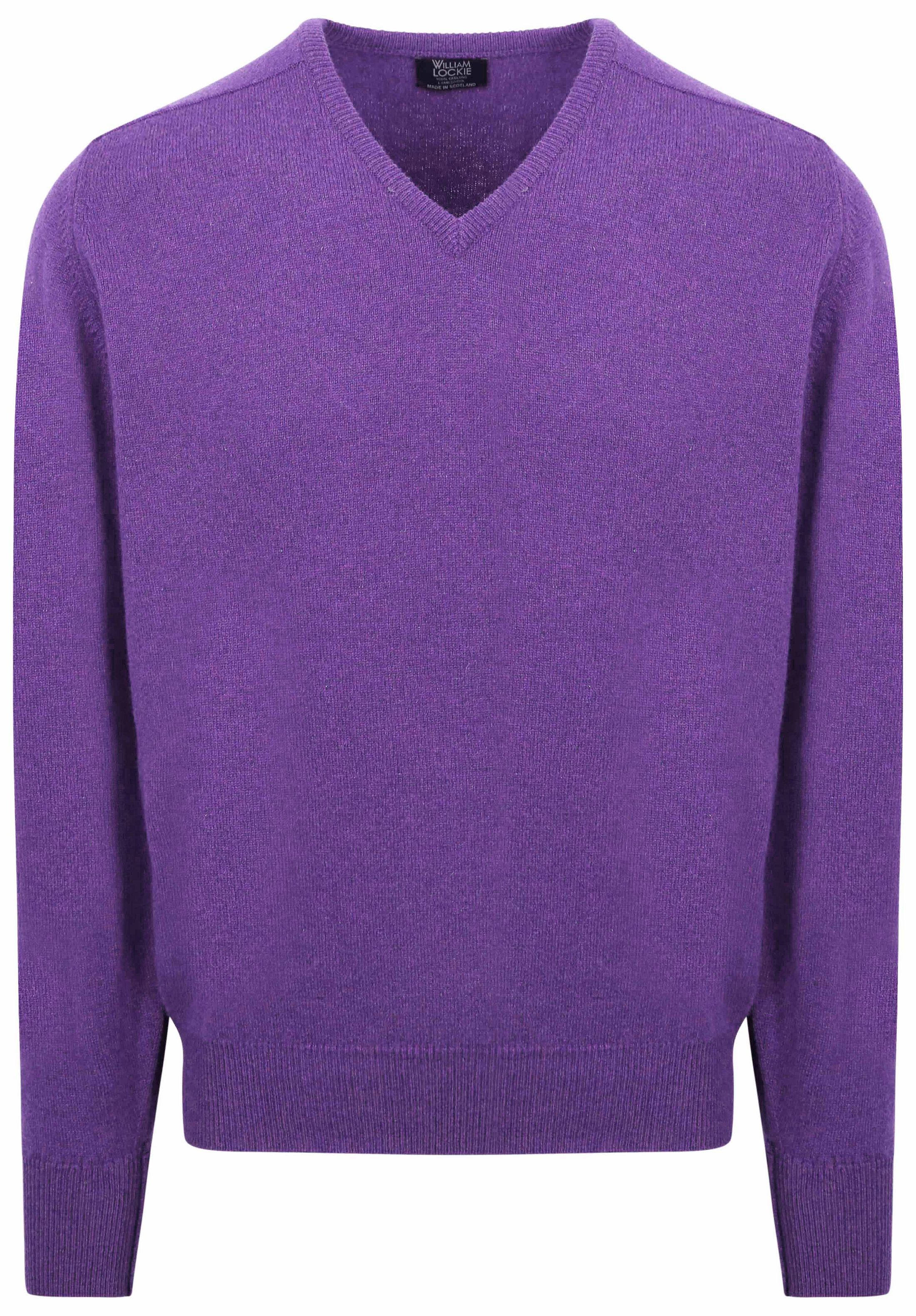 William Lockie V-Neck Lambswool Purple 7092DF-203 Heliotrope order online | Suitable