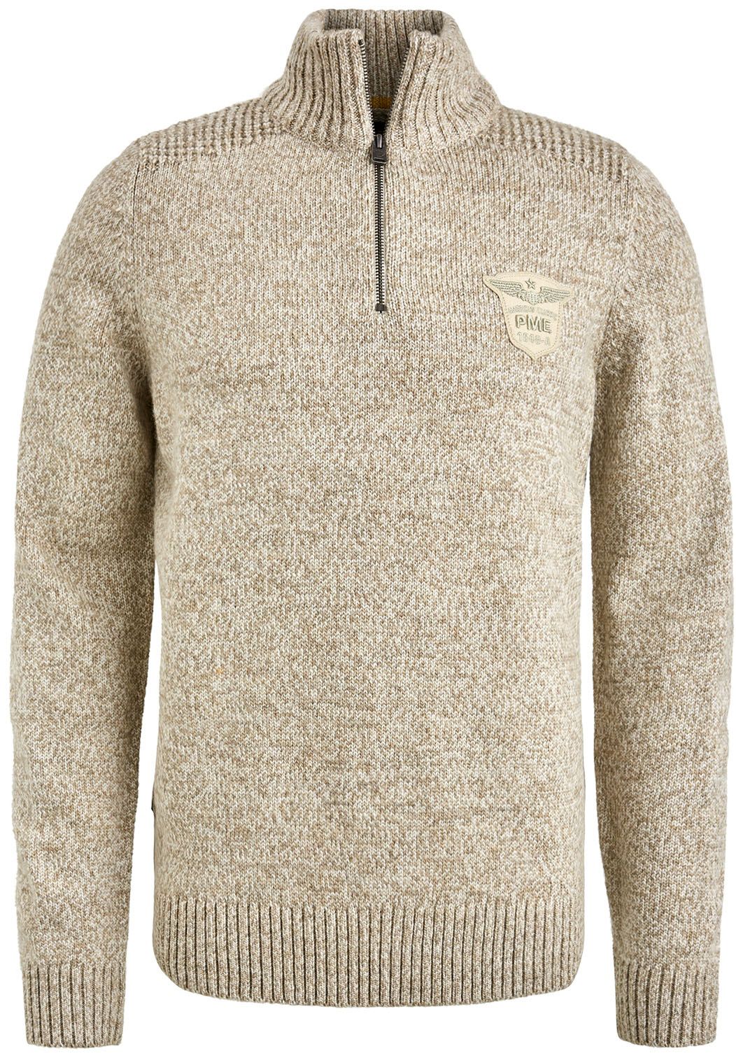 PME Legend Wolblend Half Zip Trui Ecru PKW2410314-910 order online | Suitable