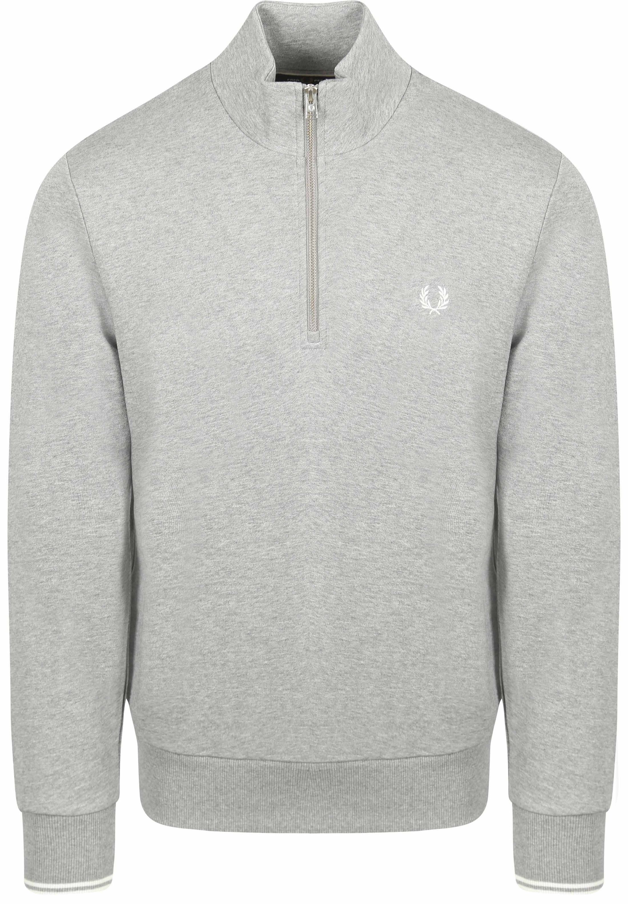 Fred Perry Half Zip Trui Melange Grijs M3574-420 kopen | Suitable