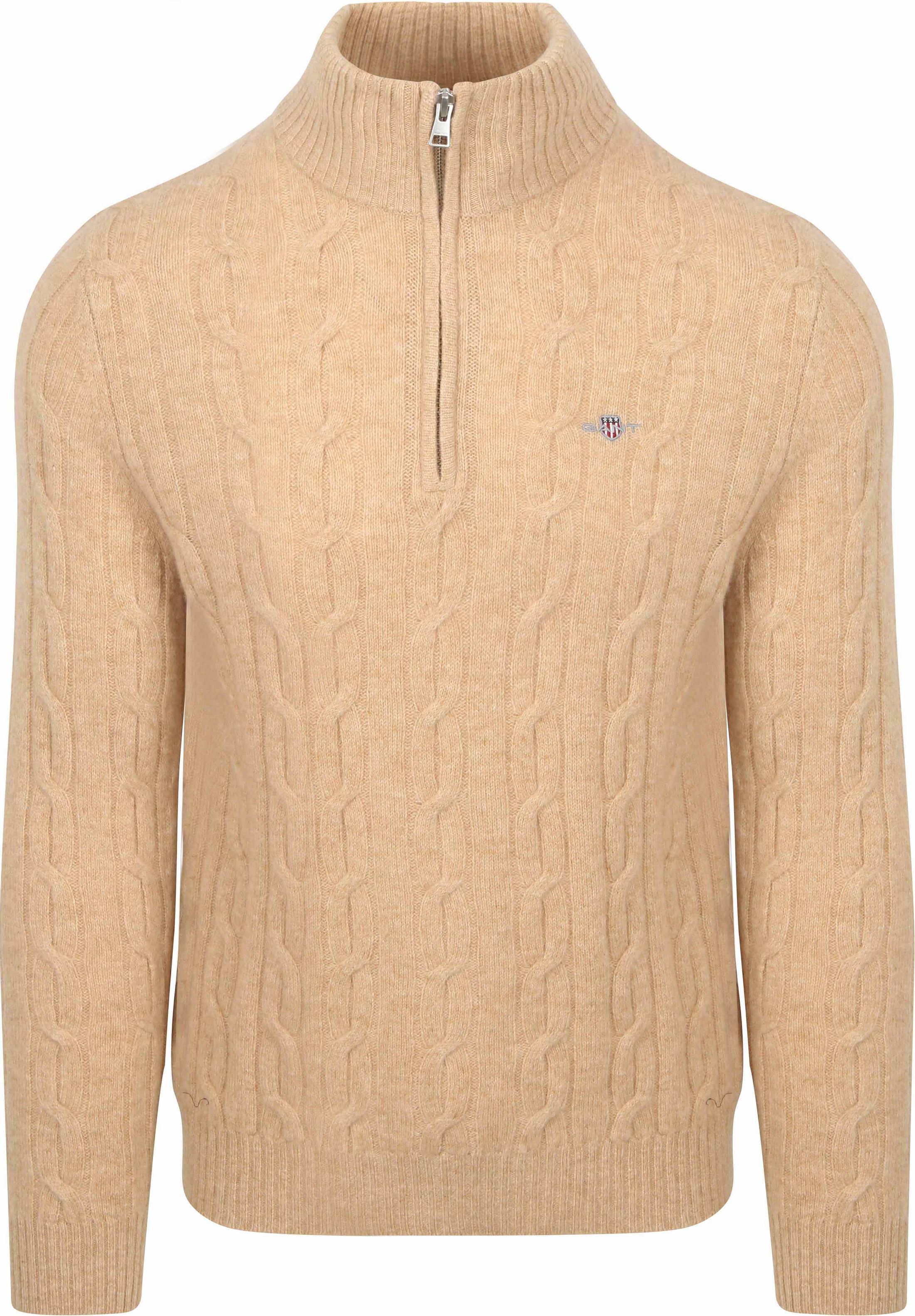 Gant Halfzip Lambswool Sweater Cable Beige order online | Suitable Liechtenstein