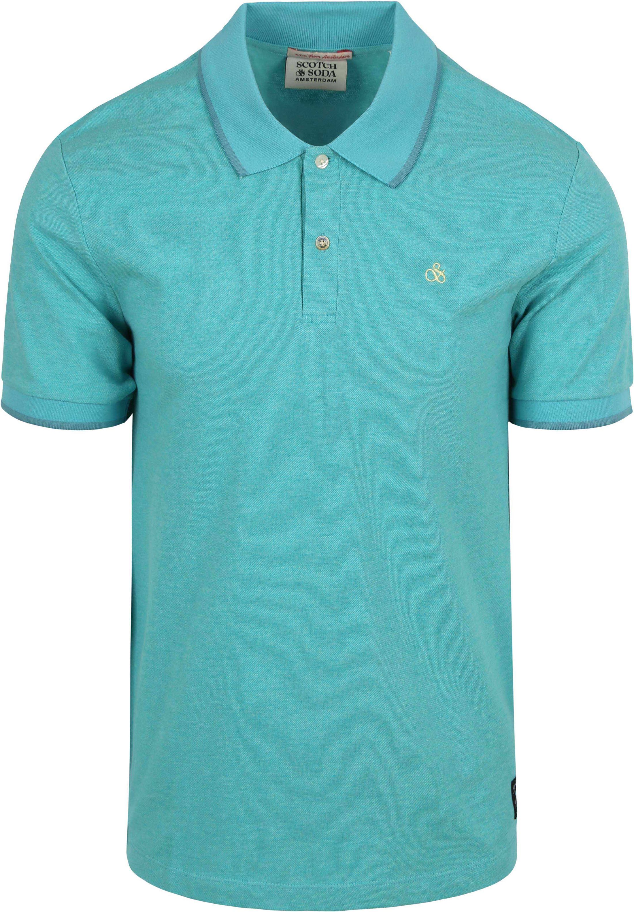 Scotch And Soda Melange Polo Shirt Turqoise 180101-411 order online | Suitable