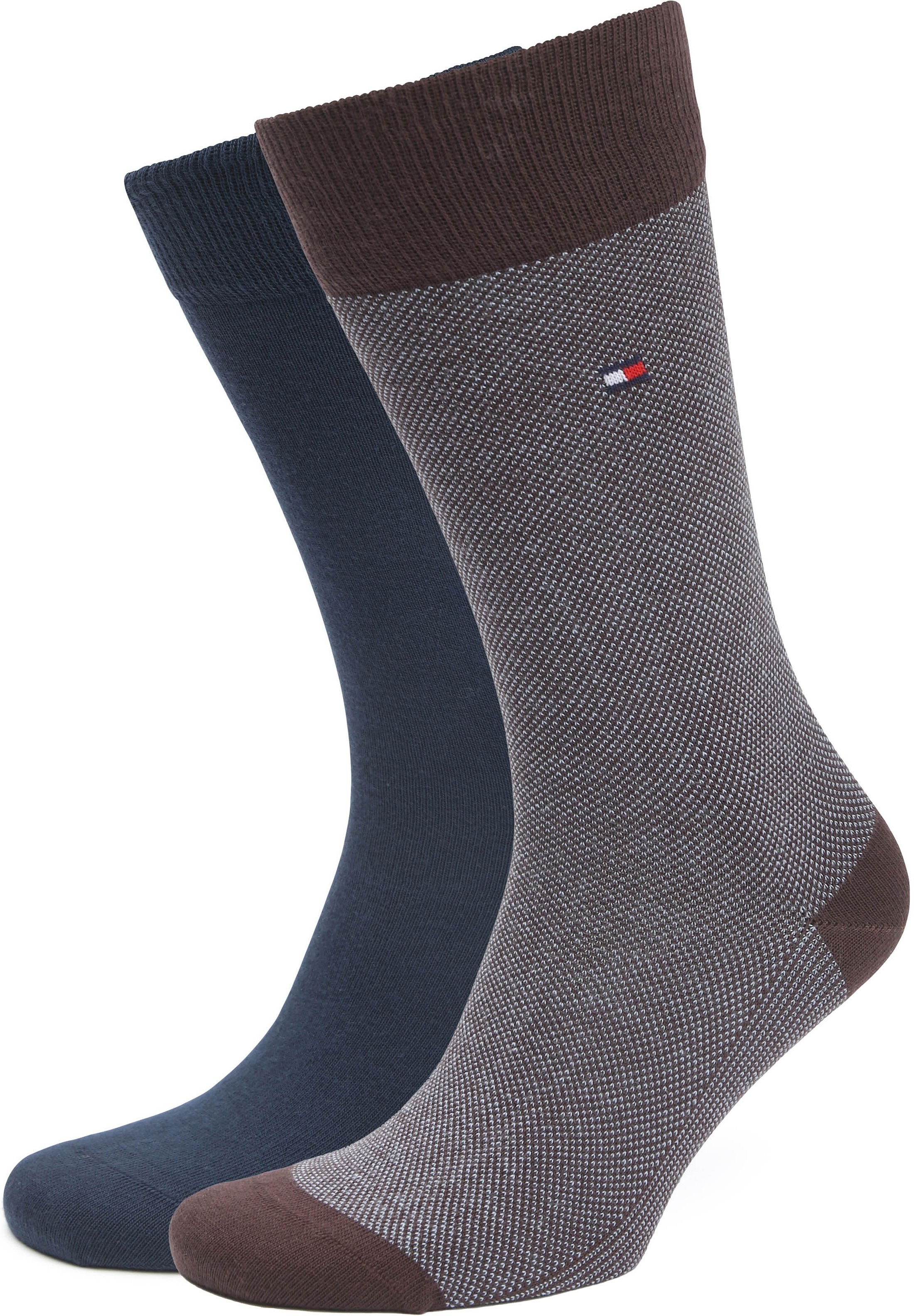 Tommy Hilfiger 2-Pair Socks Birdseye Burgundy Navy order online | 701226104-025 | Suitable Spain