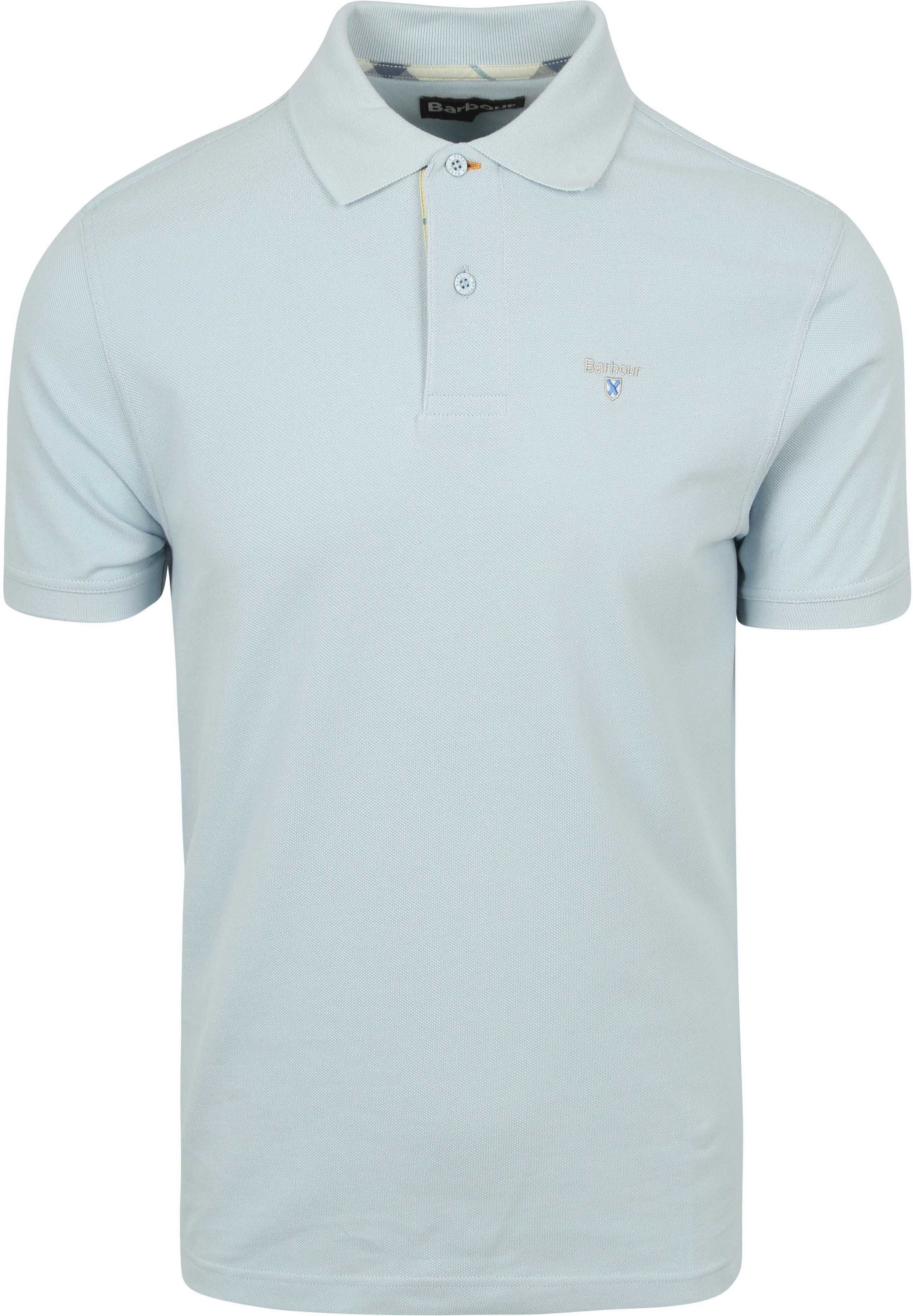 Barbour Tartan Pique Polo Shirt Light Blue MML0012-BU44 order online | Suitable