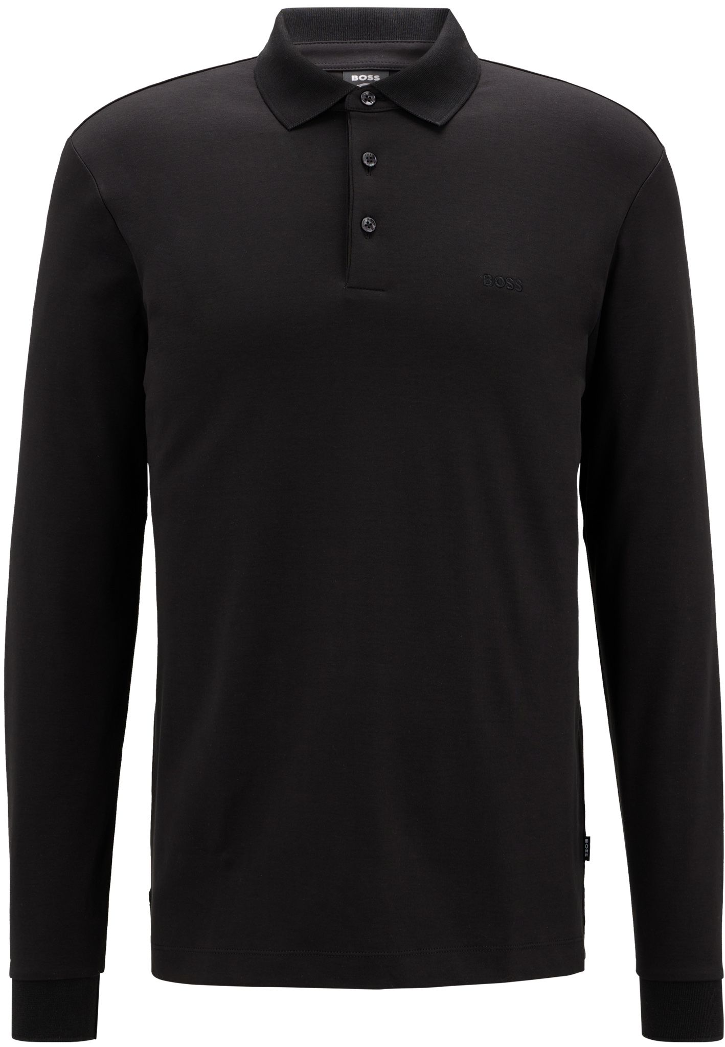 black long sleeve hugo boss polo