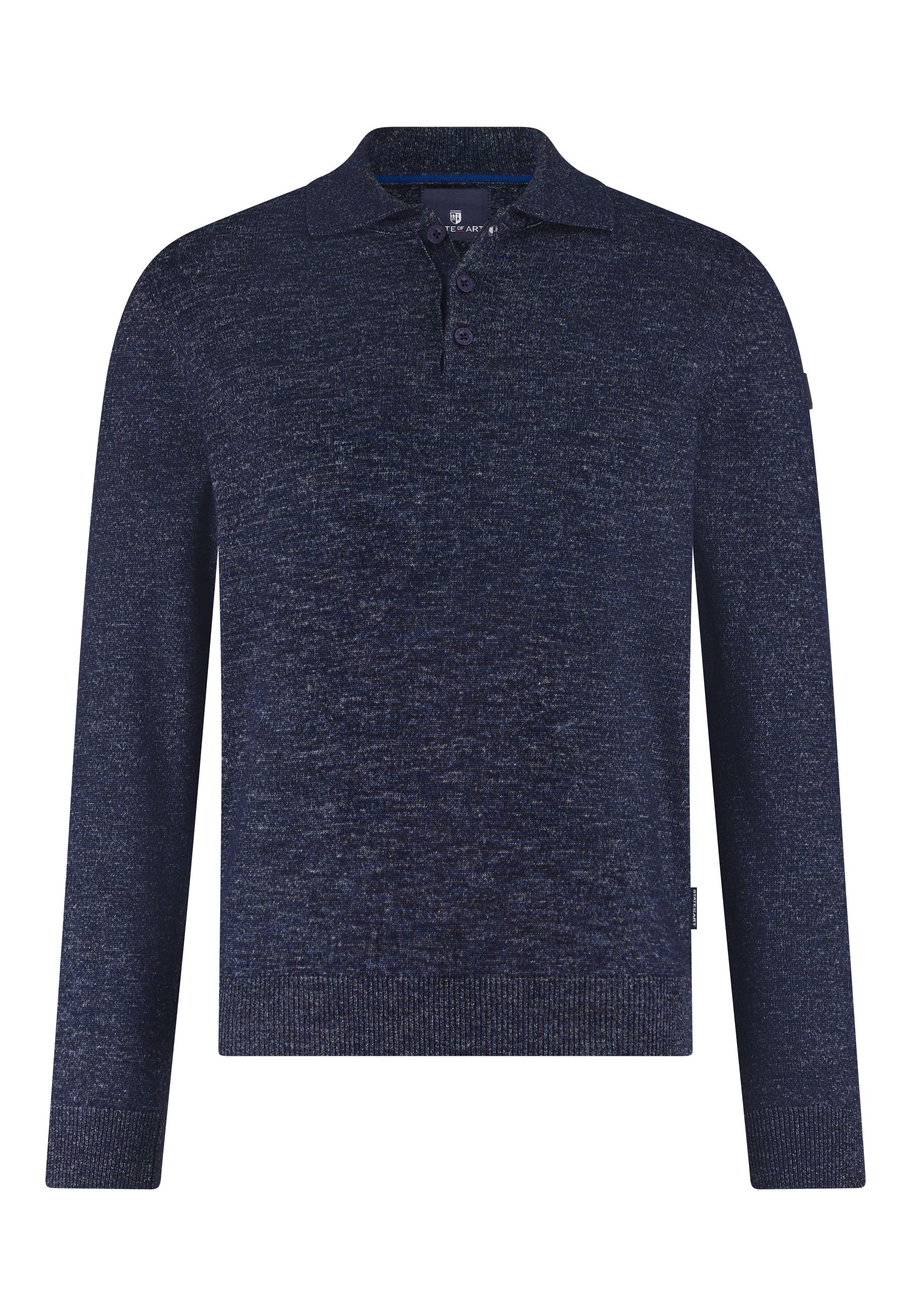 Pull State Of Art à col polo mélange bleu marine 14125064-5957 commander en ligne | Suitable