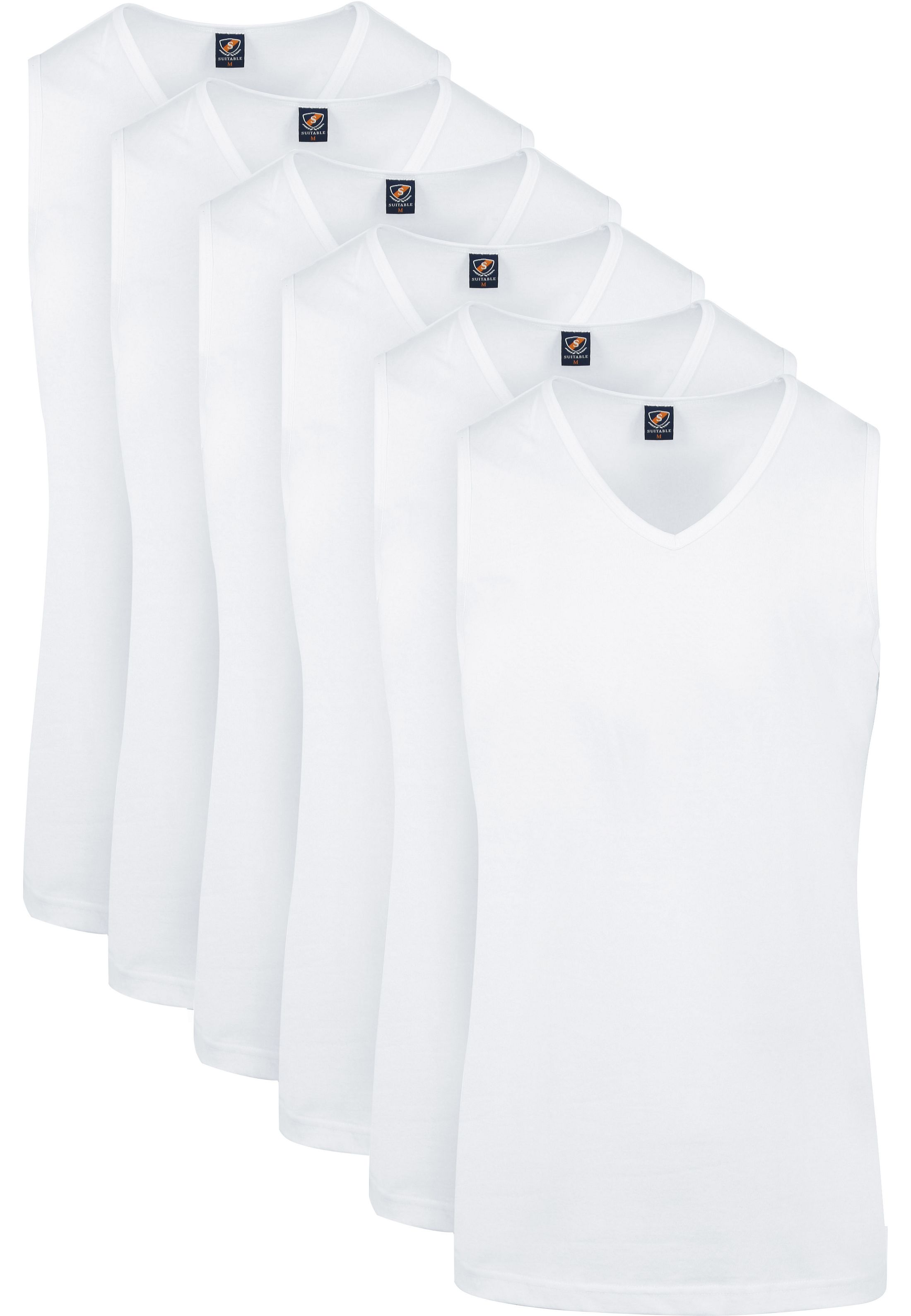 Suitable Viless T-Shirt sans manches blanc 6-Pack Lot de 6 commander en ligne | Suitable