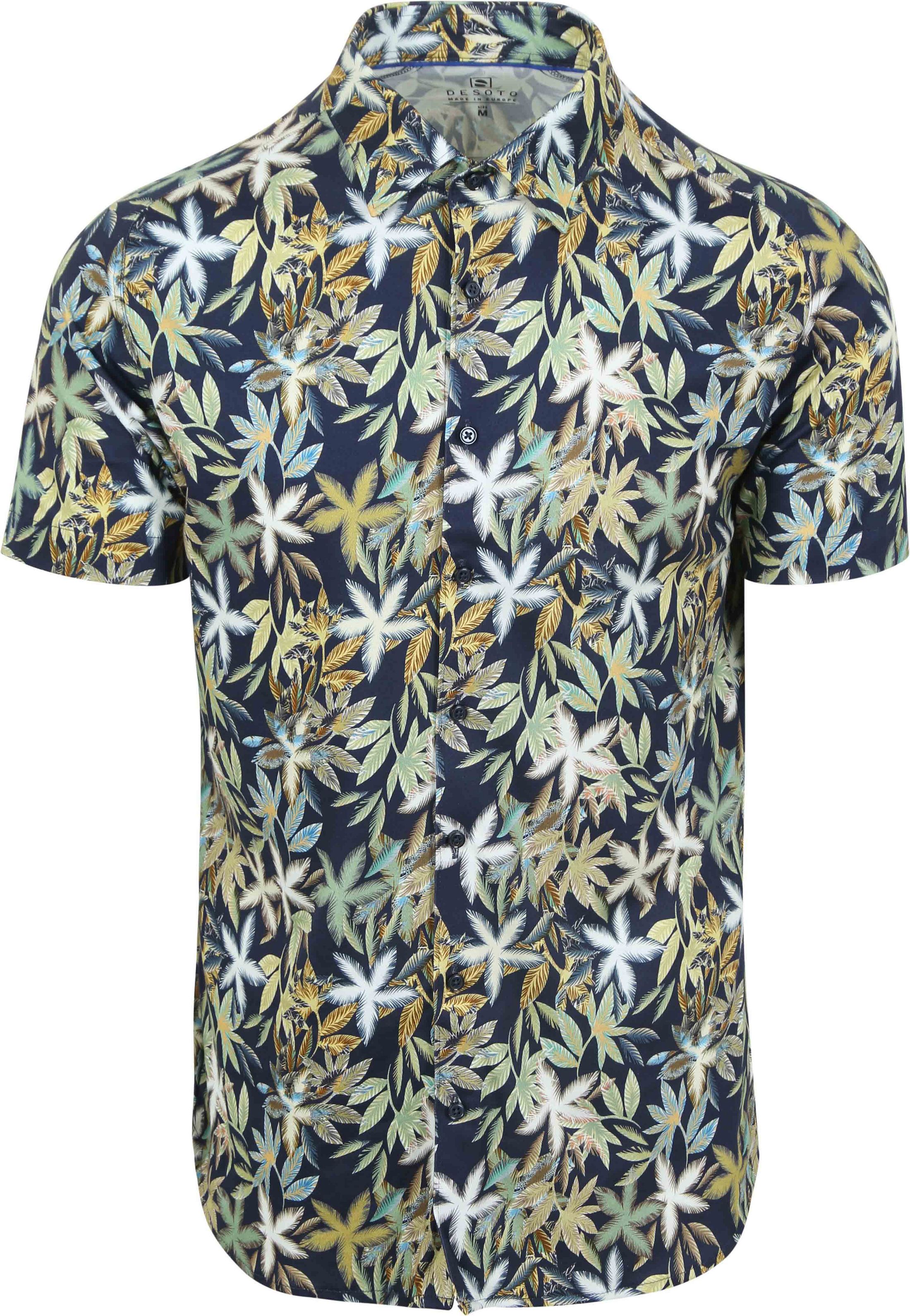 Desoto Short Sleeve Jersey Hemd Botanic Print Navy  kaufen | 82232-3-621 | Suitable
