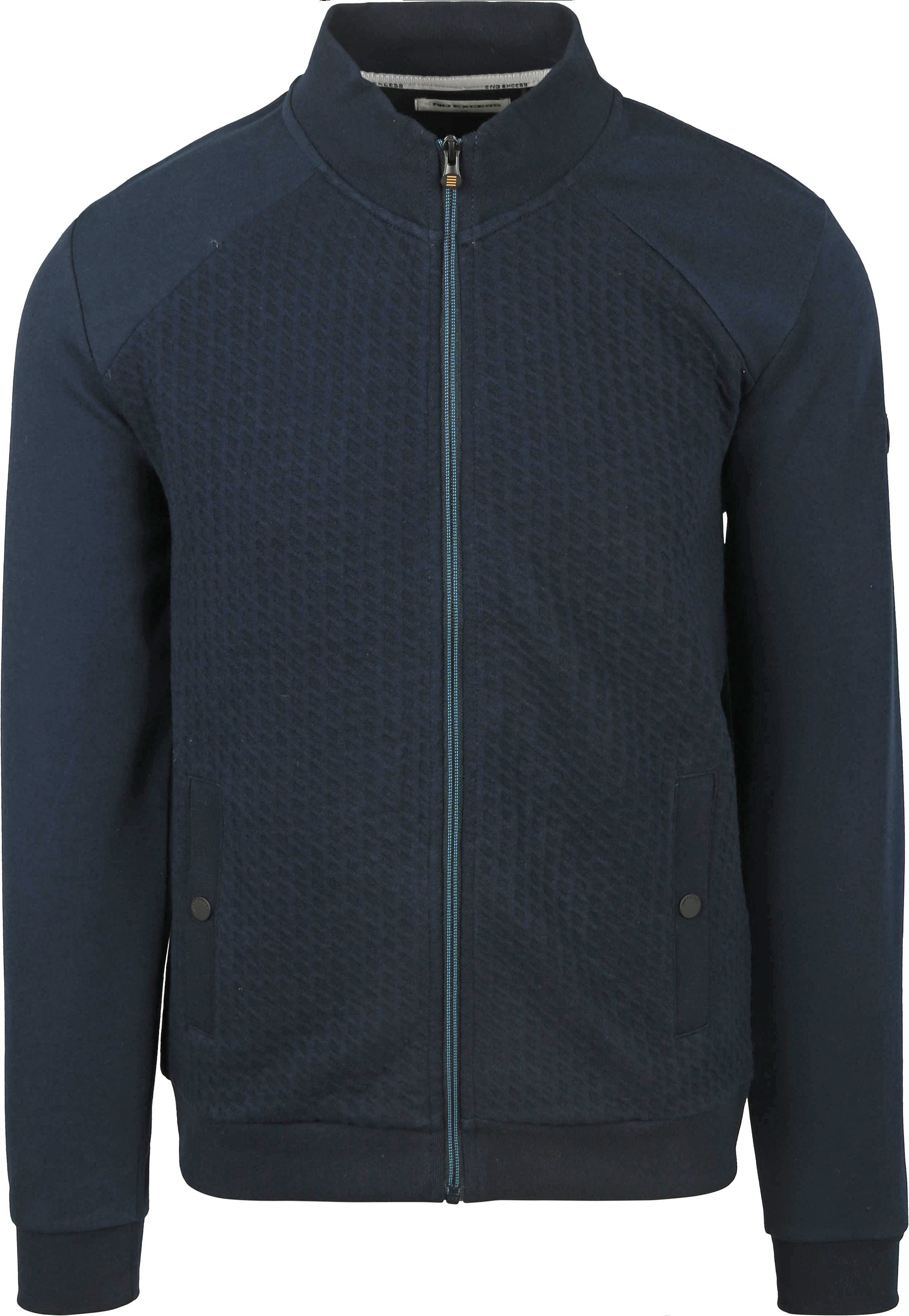 No Excess Cardigan Zipper Jacquard Navy 27100118-078 order online | Suitable