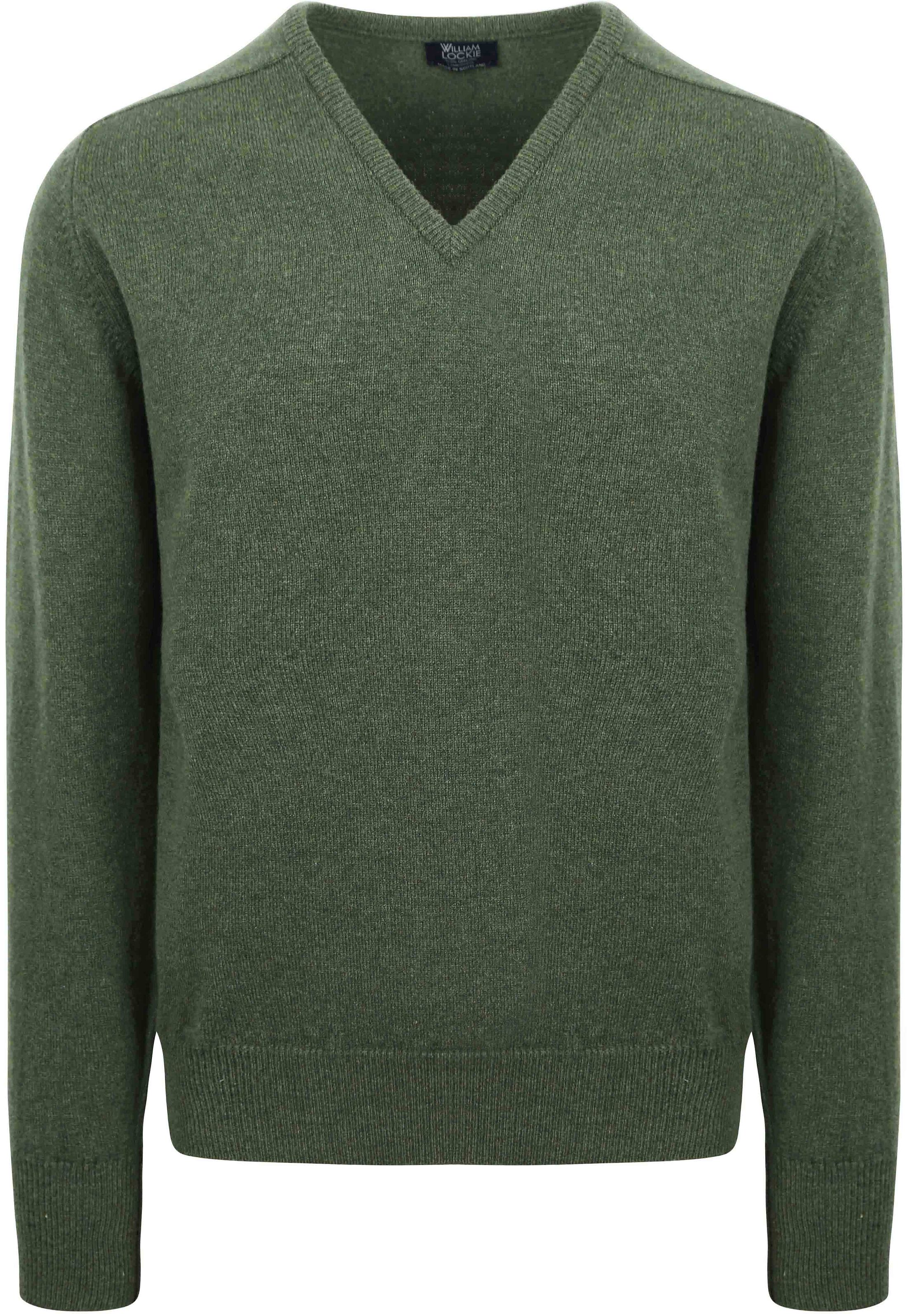 William Lockie Pullover Lamwolle V-Ausschnitt Olivgrün 7092DF-87 Landscape kaufen | Suitable