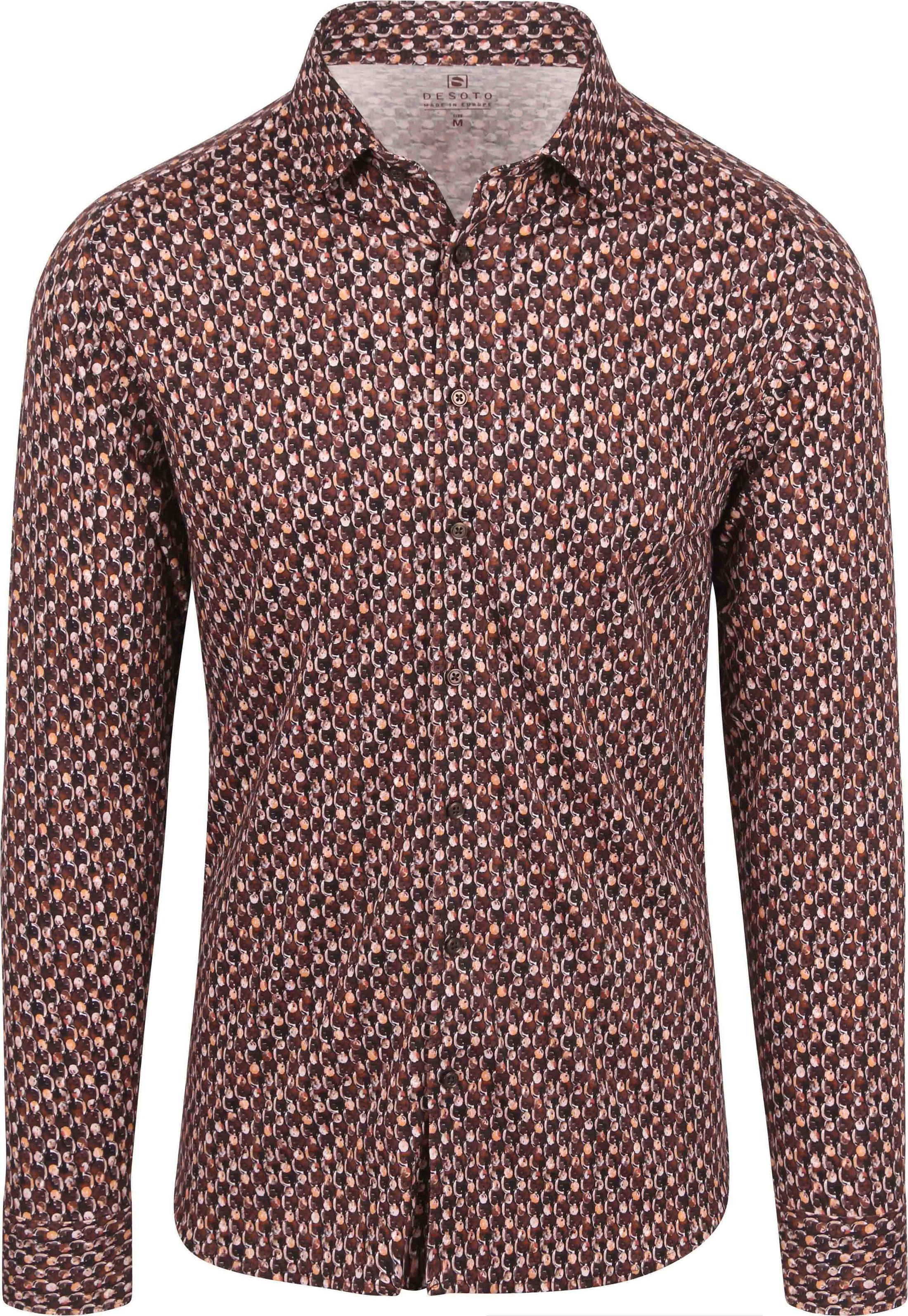 Desoto Shirt Fundamental Vibes Print Brown 77428-3-833 order online | Suitable