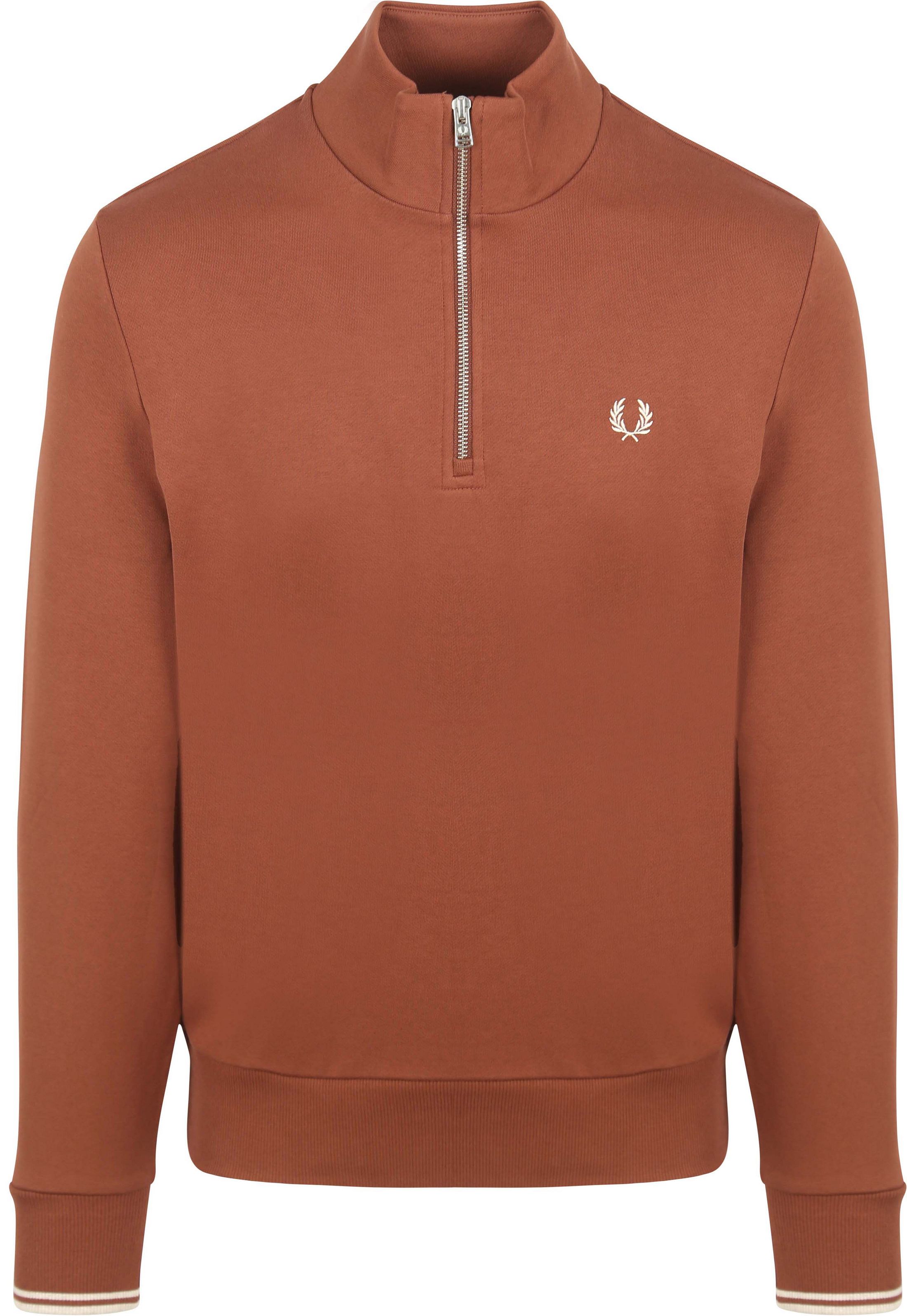 Fred Perry Half Zip Trui Whisky Bruin M3574-W52 kopen | Suitable