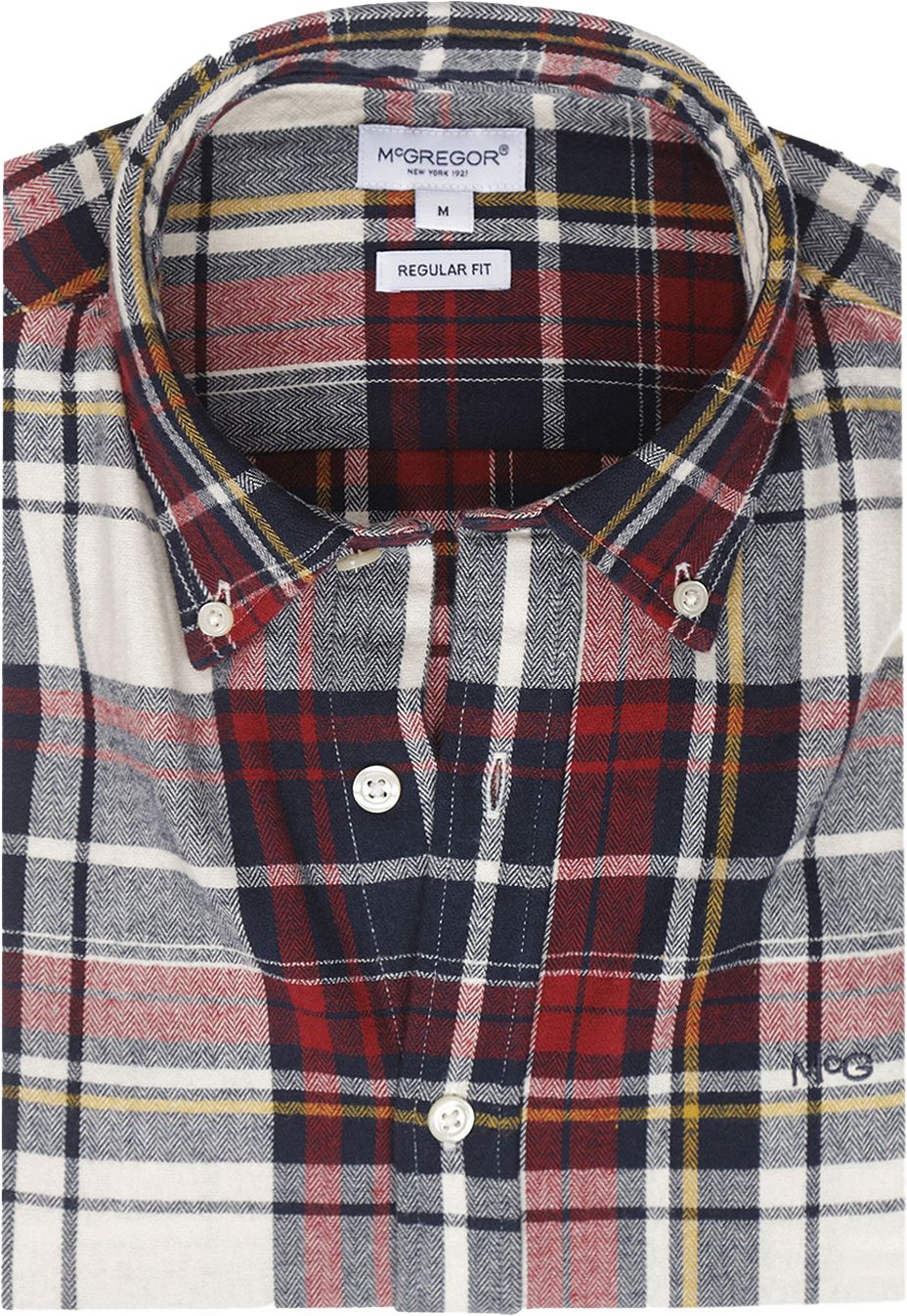 McGregor Overhemd Herringbone Ruit Rood Blauw MM242.6001.09-9100 kopen | Suitable