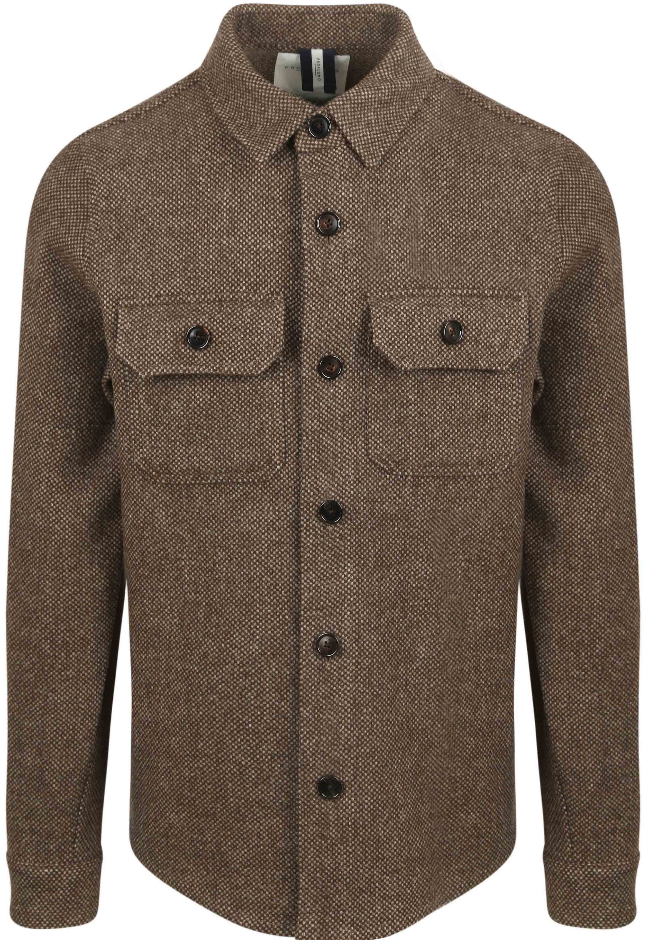 Profuomo Textured Overshirt Wool Brown PPVF30010B-H2 order online | Suitable