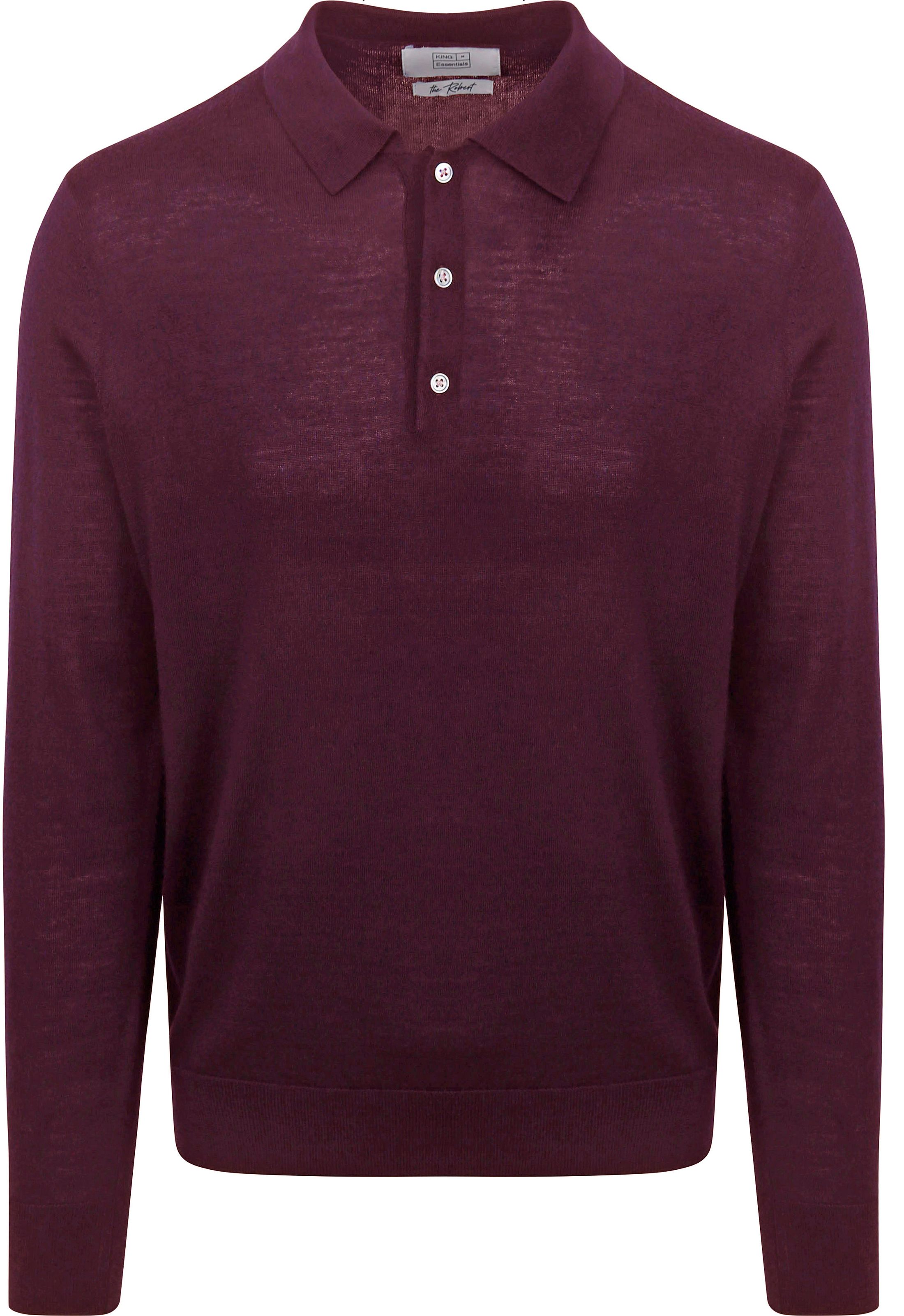 King Essentials The Robert Long Sleeve Poloshirt Merino Burgundy KM111030002-P080T kopen | Suitable