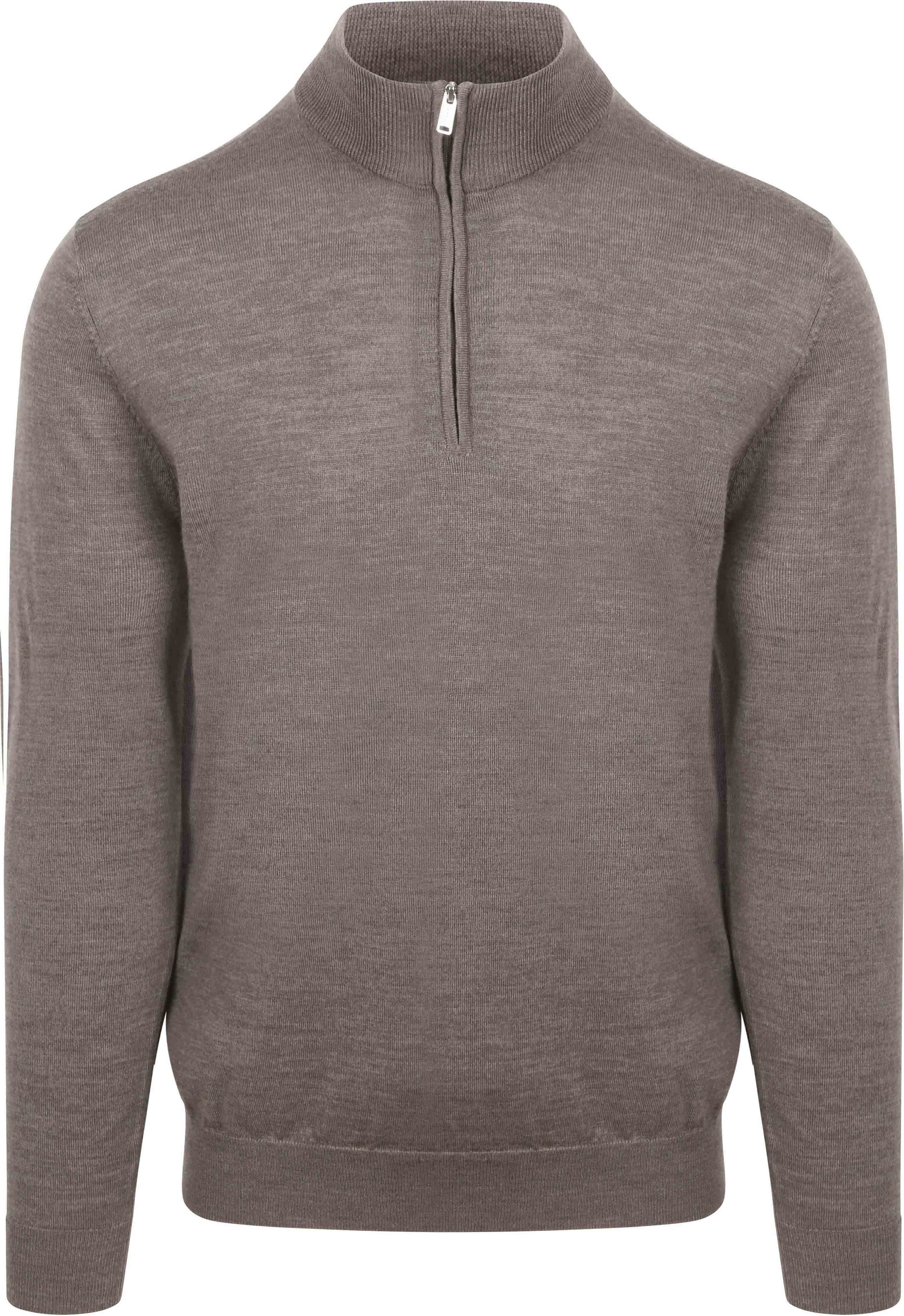 Profuomo Half Zip Pullover Merino Wool Taupe order online | Suitable