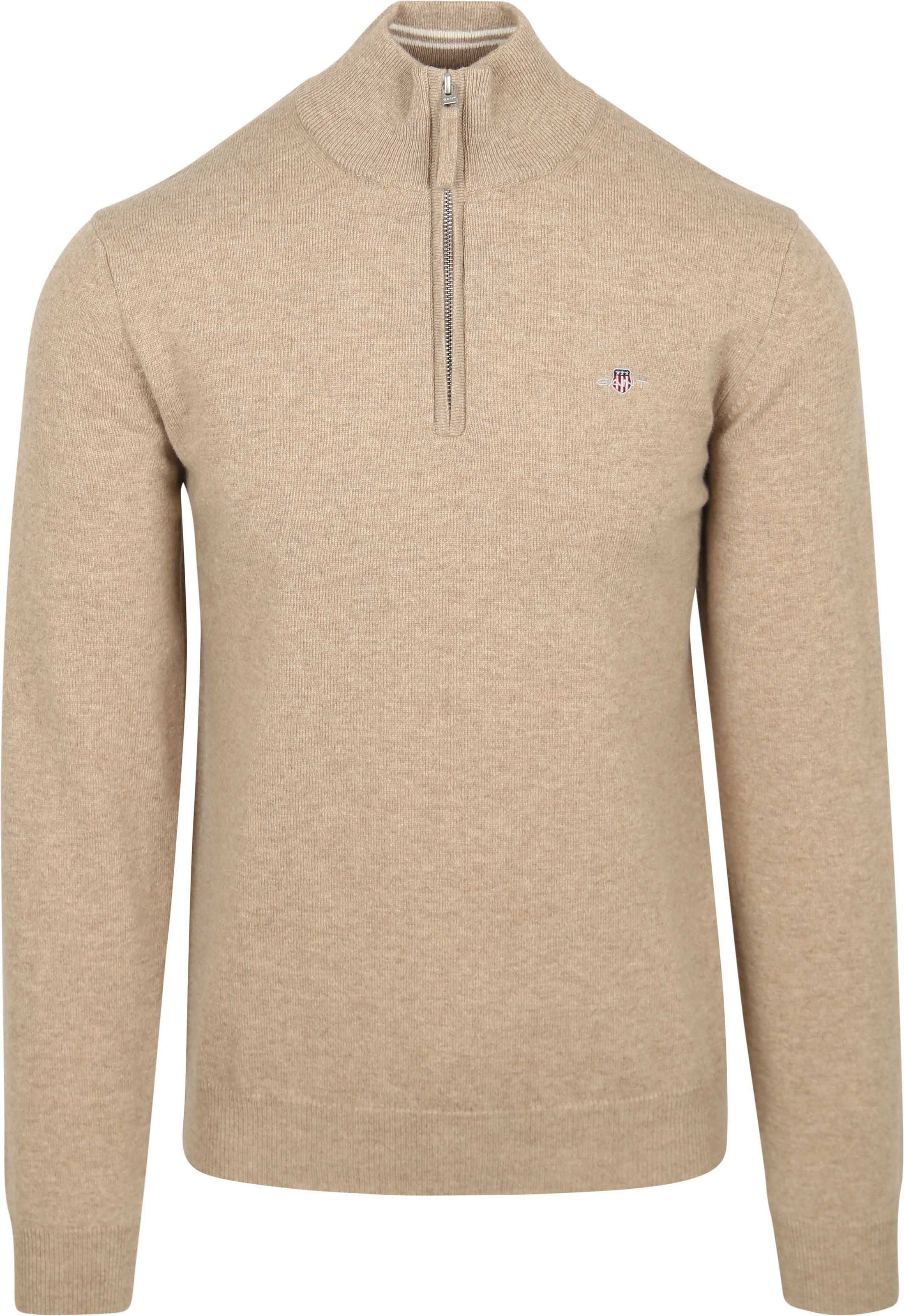 Gant Halfzip Wool Sweater Logo Beige 87213-295 order online | Suitable