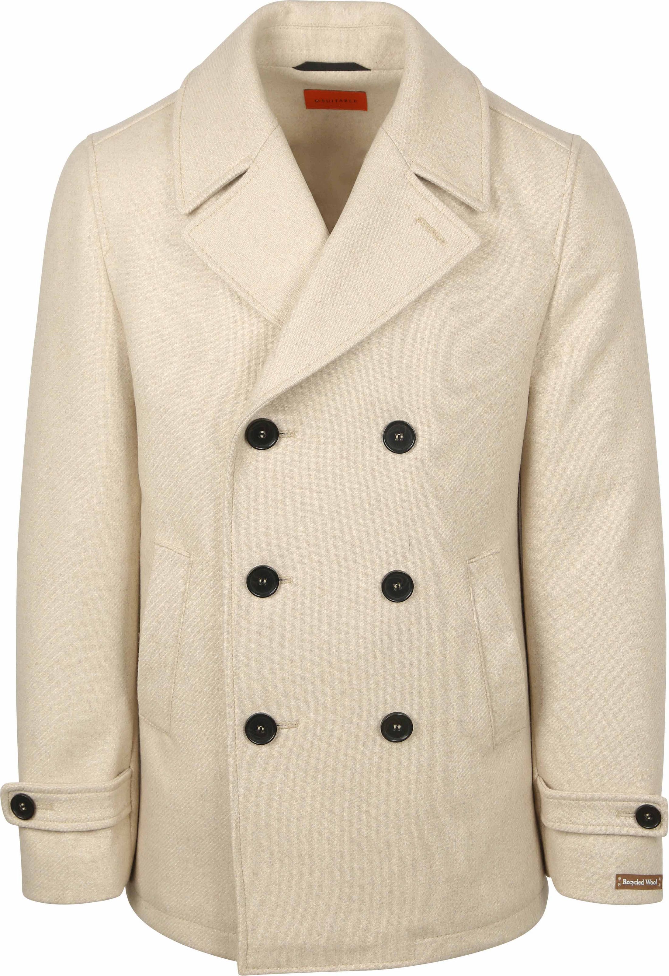 Suitable Coat Caban Wol Blend Ecru CO-DBCAB-25.01 kopen | Suitable