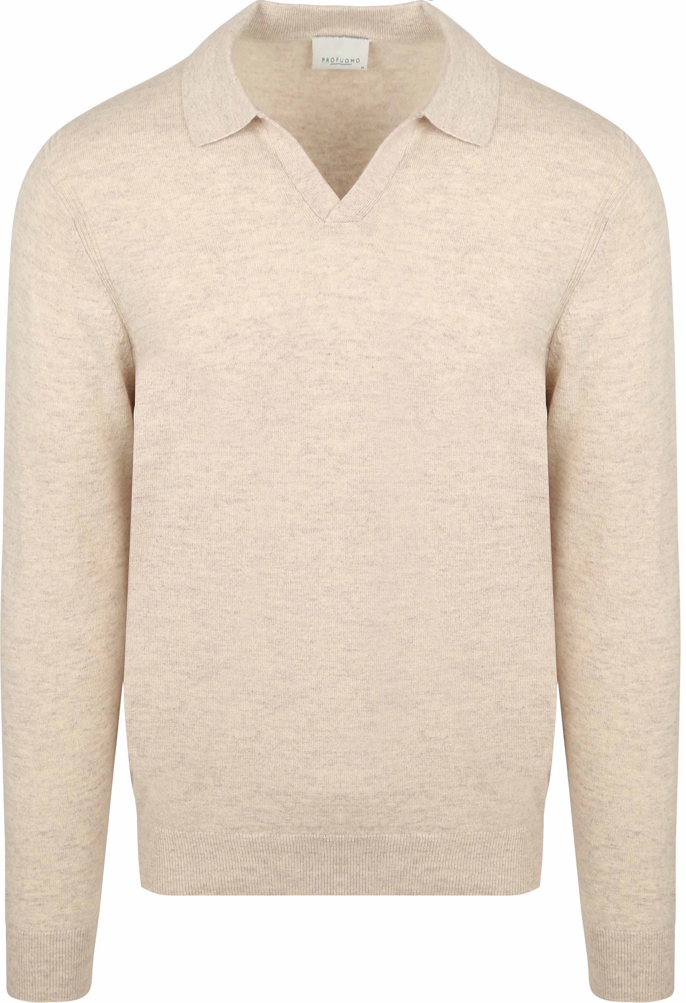 Profuomo Longsleeve Polo Shirt Wool Blend Sand order online | PPWJ30022A-F5 | Suitable Lithuania