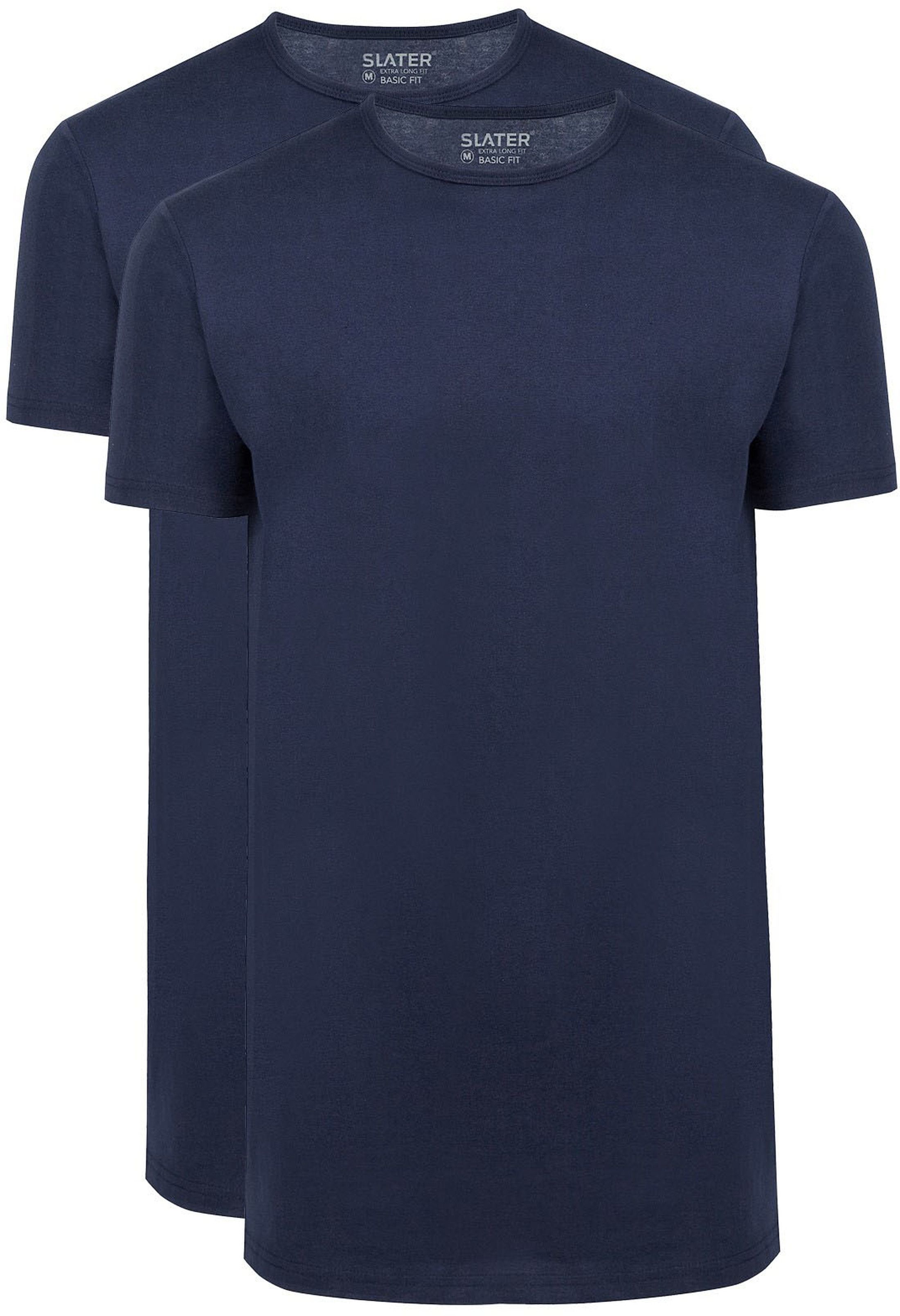 Slater T-shirts Basique Extra Long Lot de 2 Col Rond Bleu Marine 7710-400 commander en ligne | Suitable