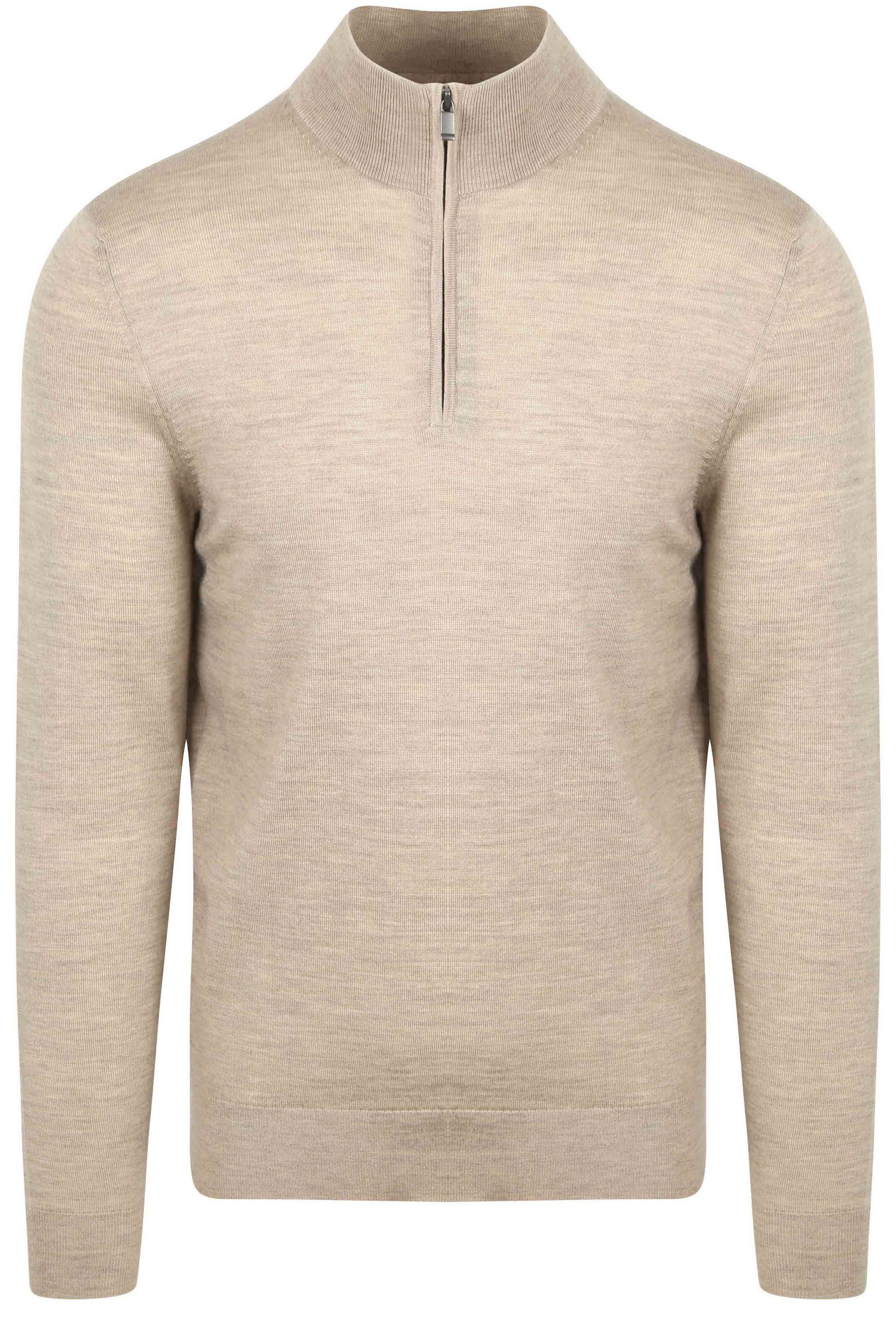 Suitable Merino Half Zip Sweater Sand PU-MRI-HZ-25-LS - 2M0355 light sand order online | Suitable