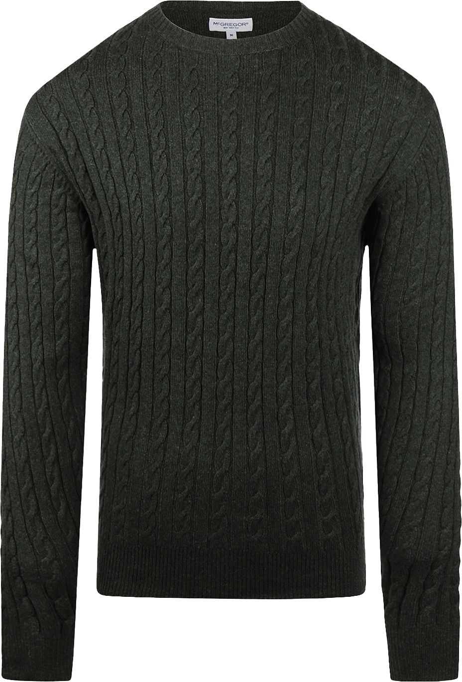McGregor Cable Pullover Merino Wool Melange Dark Green MM242.1202.03-5107 order online | Suitable