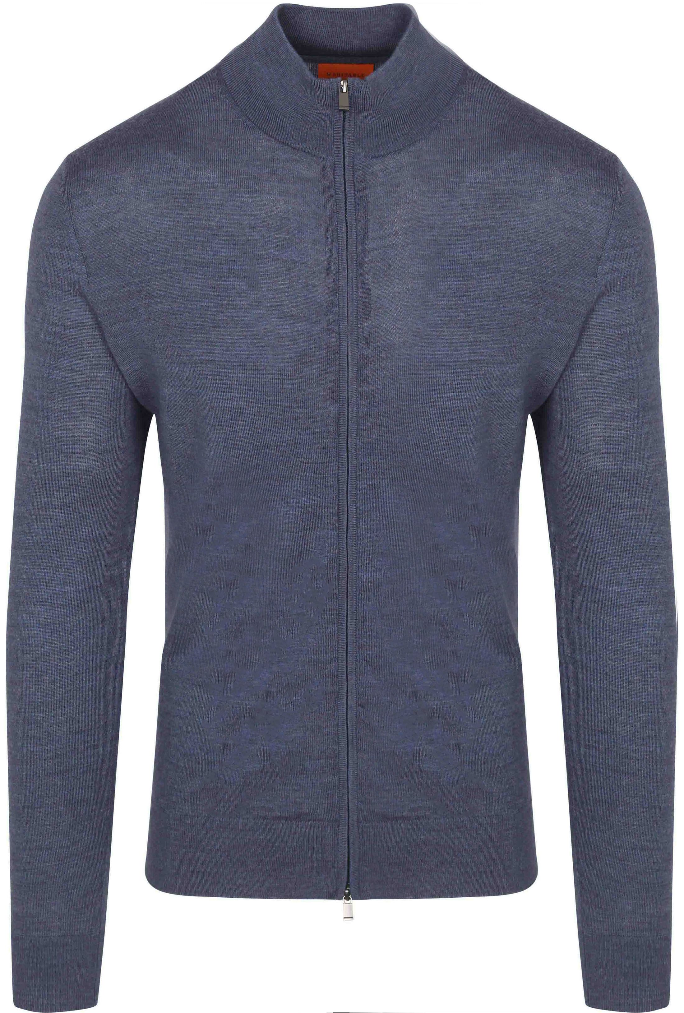Suitable Cardigan Laine Merino Bleu Denim PU-MRI-FZ-24 95421 Denim commander en ligne | Suitable