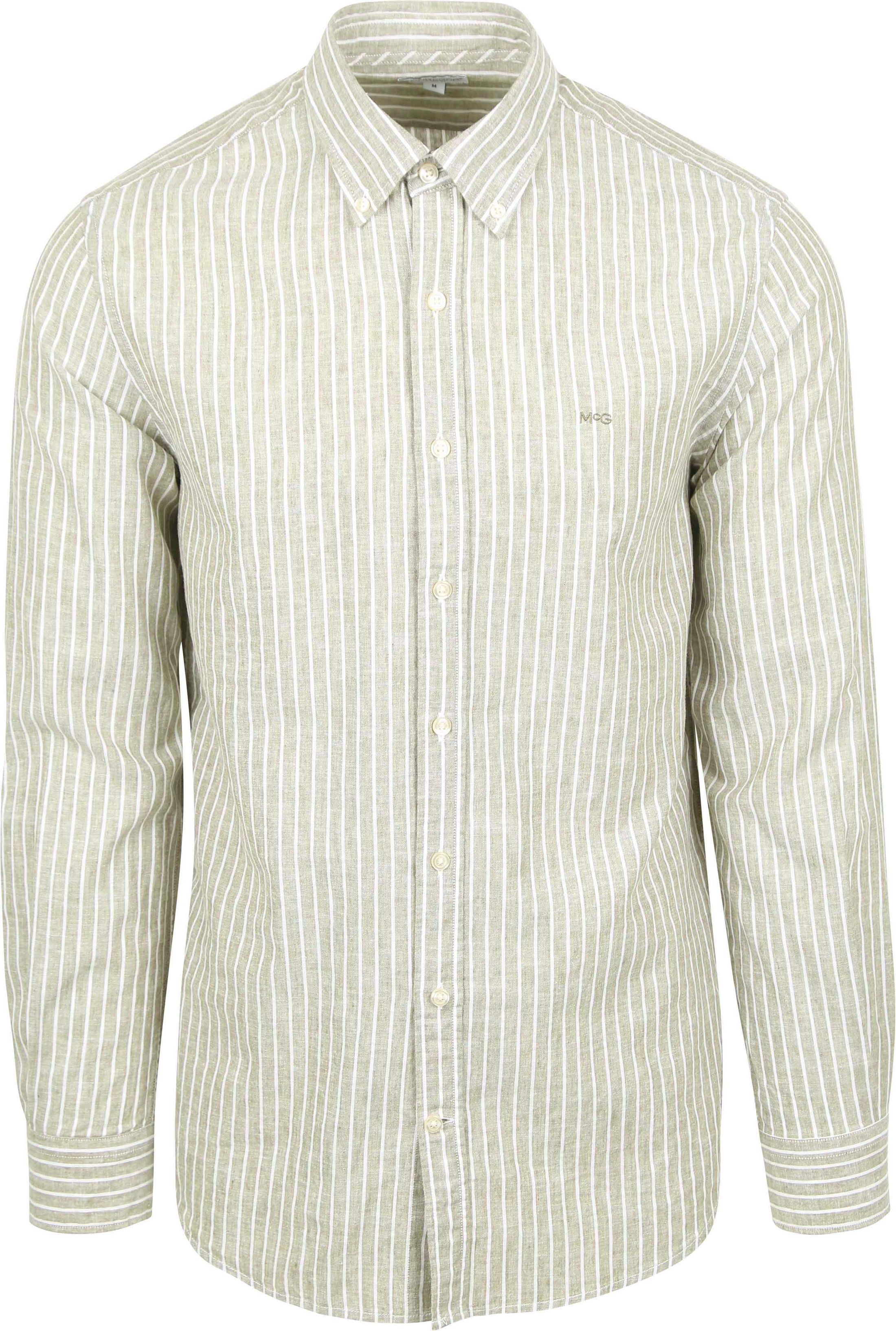 McGregor Shirt Linen Blend Stripes Green MM251.6001.11-5100 order online | Suitable