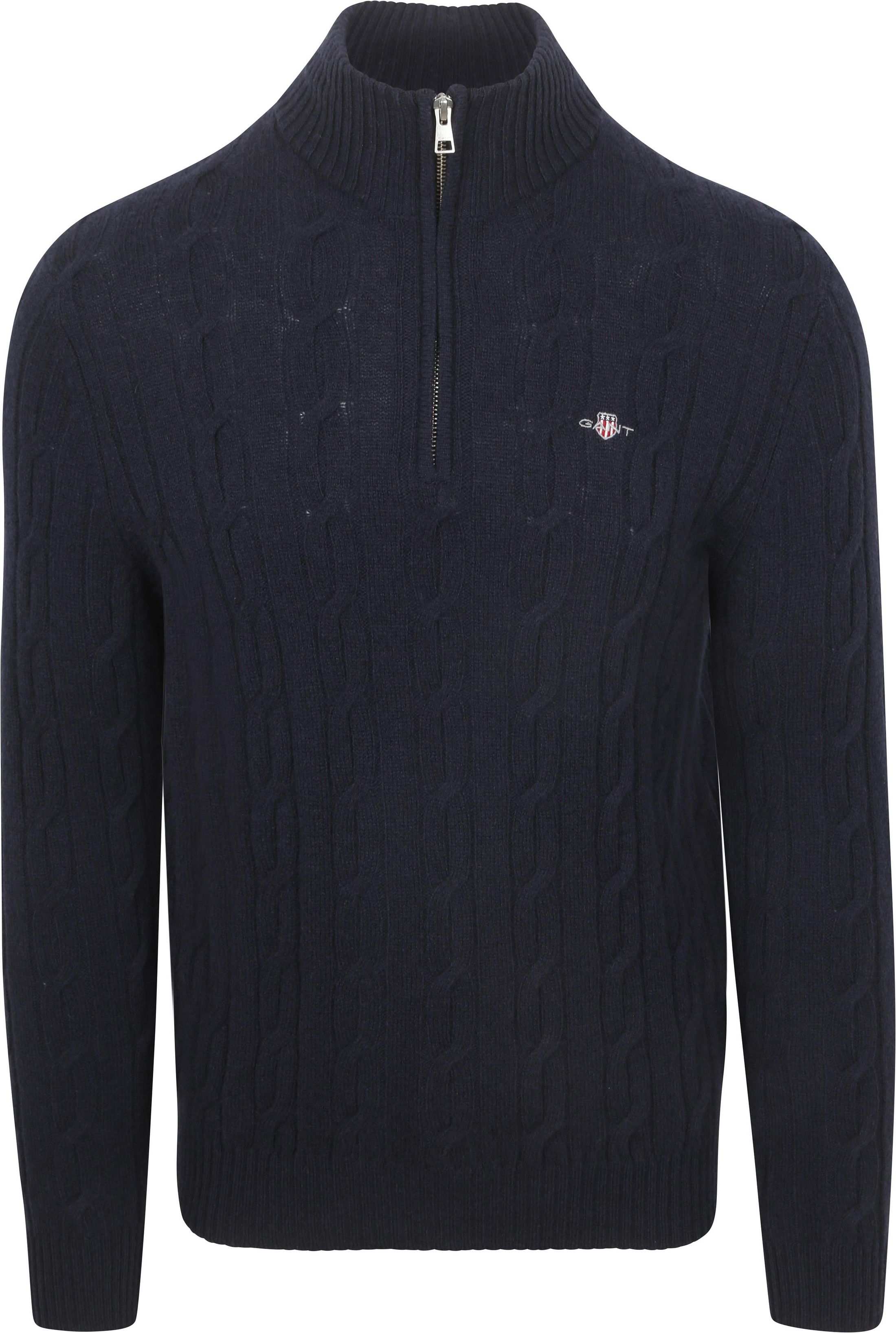 Gant Halfzip Laine D'Agneau Sweater Cable Marine commander en ligne | Suitable