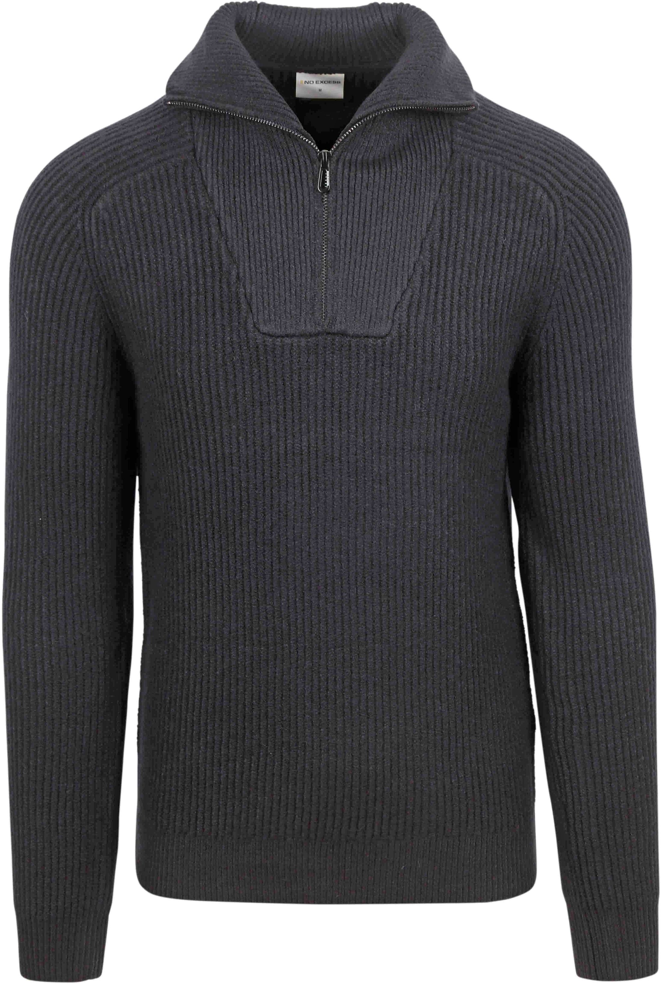 No Excess Halfzip Pullover Two Coloured Melange Schwarz 25210919-078 kaufen | Suitable