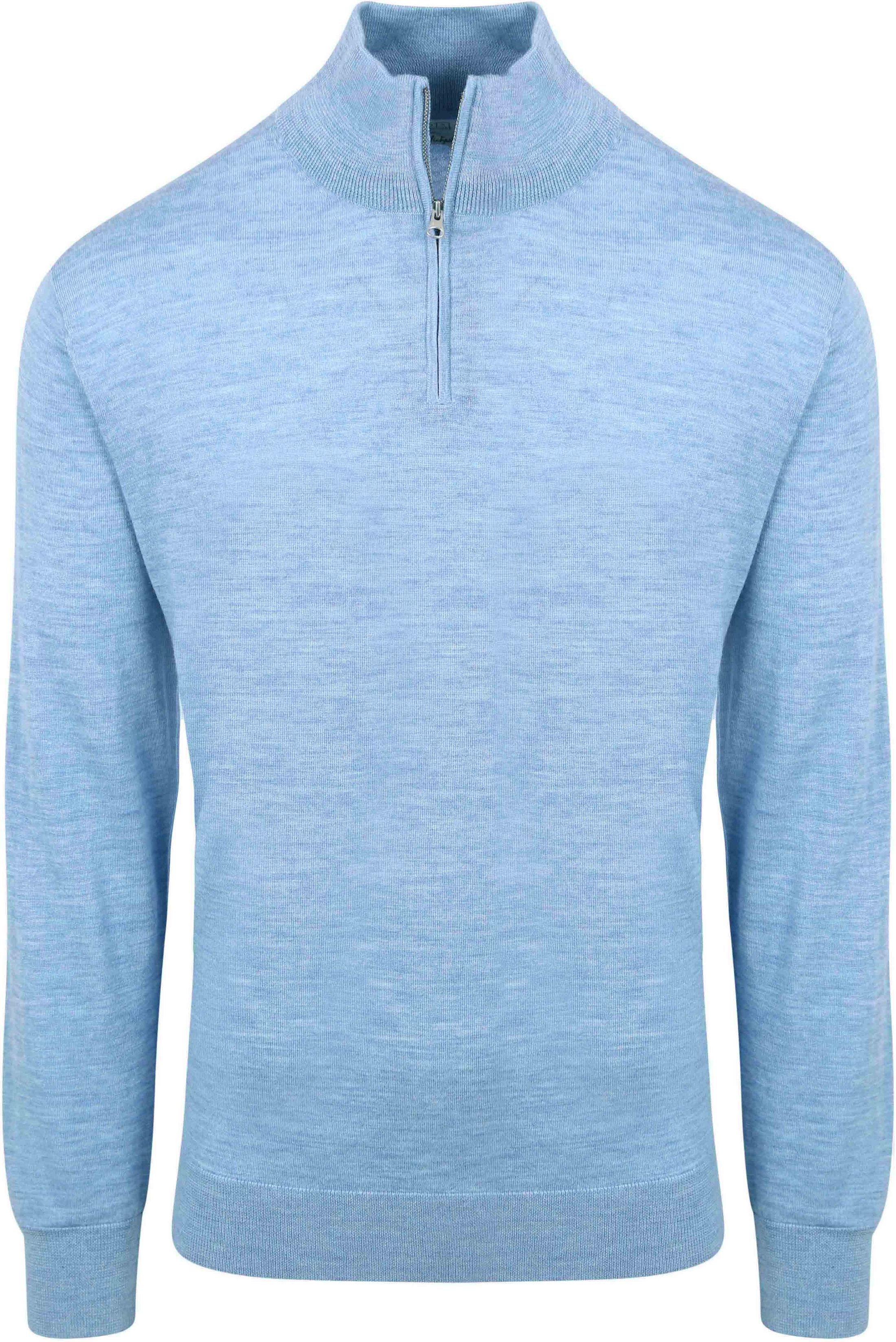 King Essentials The Michael Half Zip Pull Merino Lichtblauw KM111030003-B022T kopen | Suitable