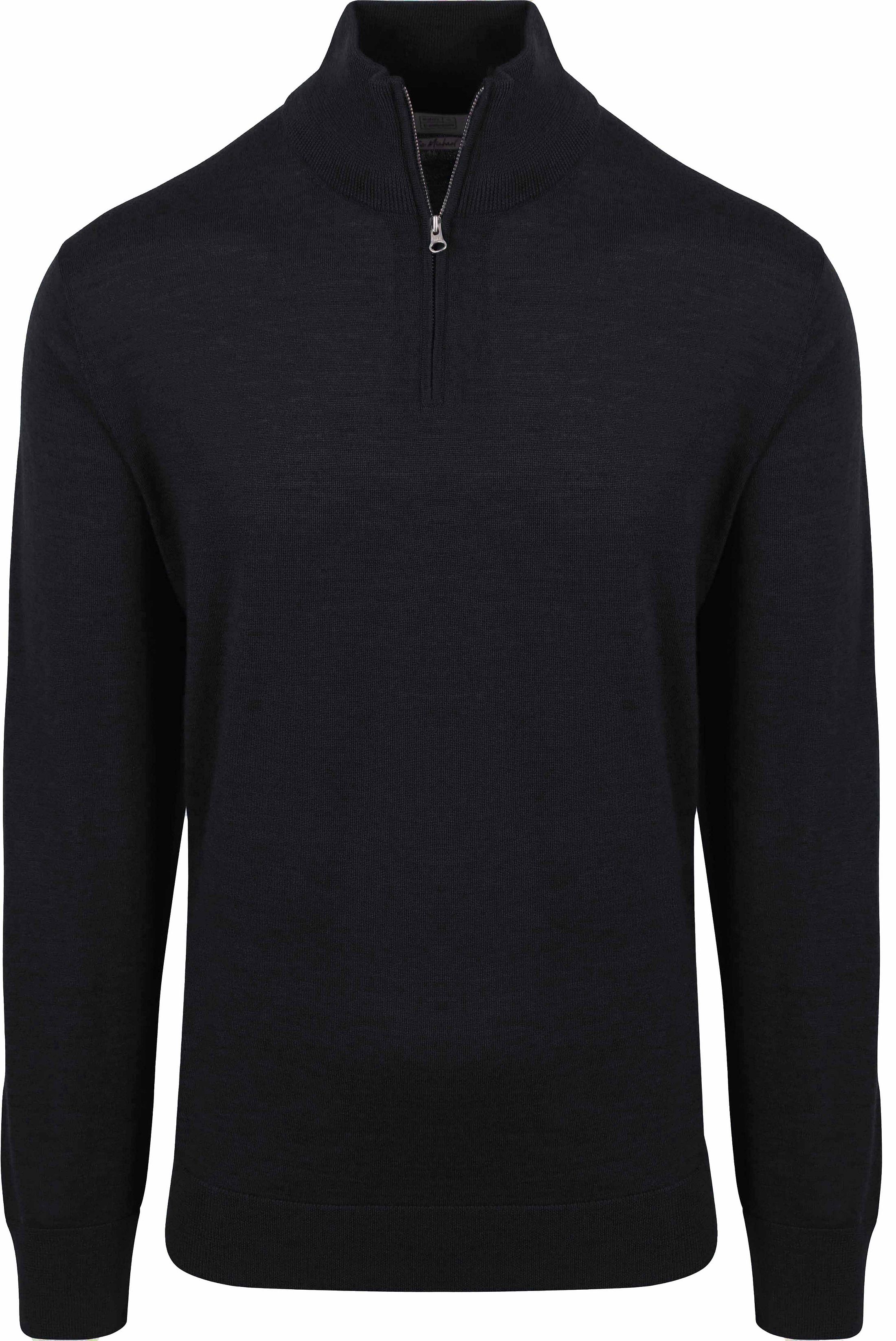 King Essentials The Michael Half Zip Pull Merino Black KM111030003-C000T order online | Suitable