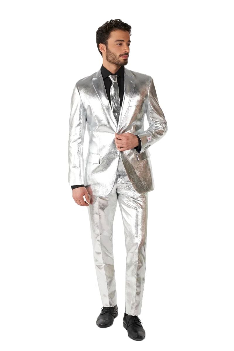 OppoSuits Shiny Silver Suit OSUI-0121 Shiny Silver order online | Suitable
