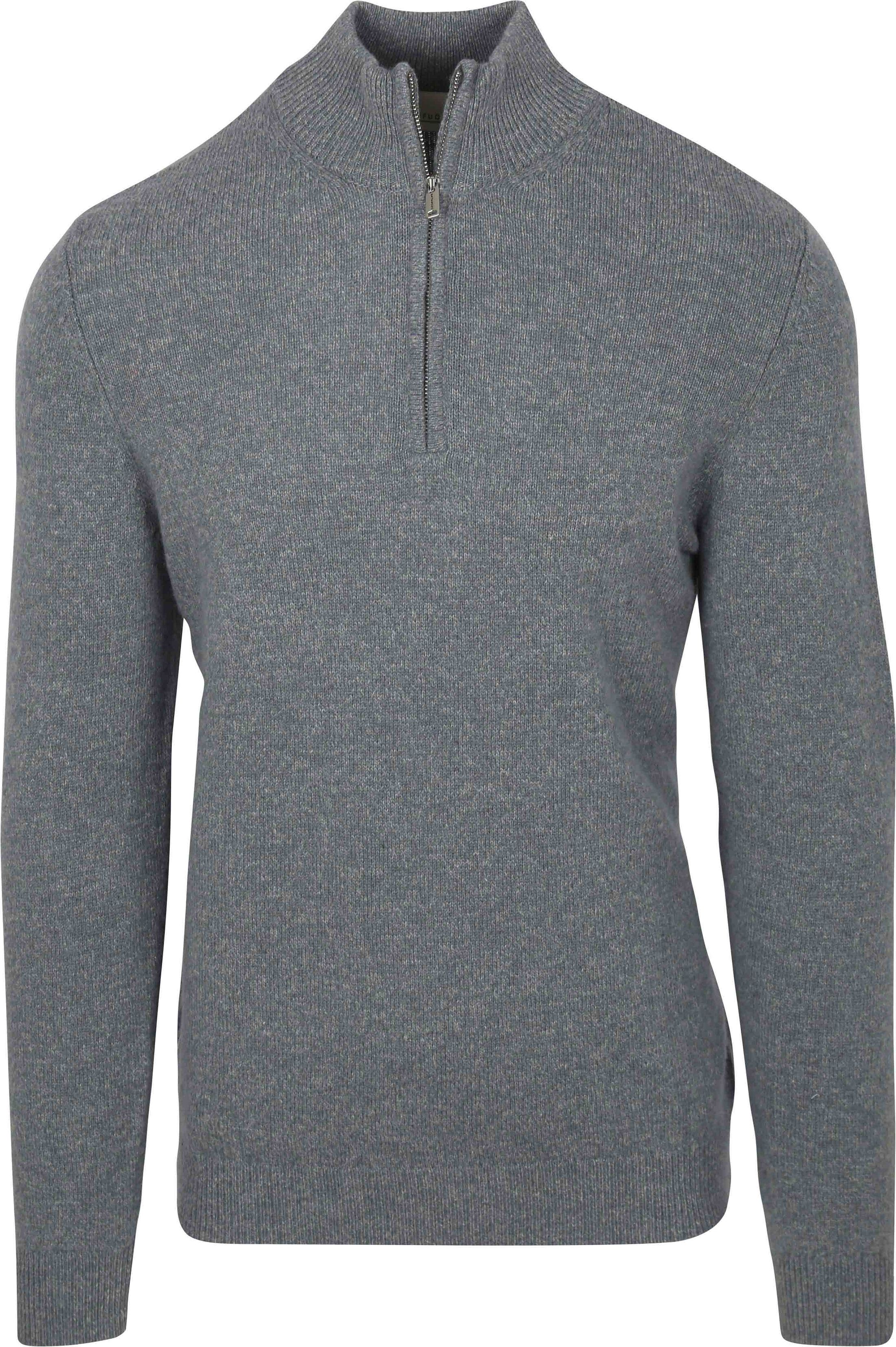 Profuomo Half Zip Pullover Wol Blend Blauw kopen | Suitable