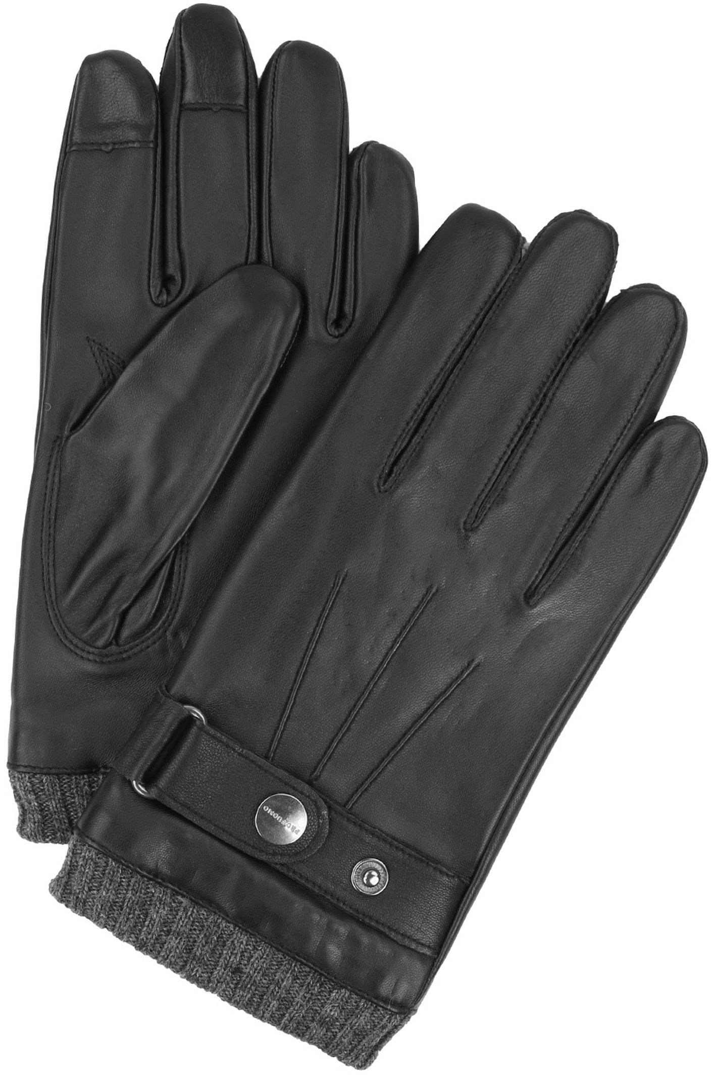 Profuomo Gloves Smooth Leather Black size 9
