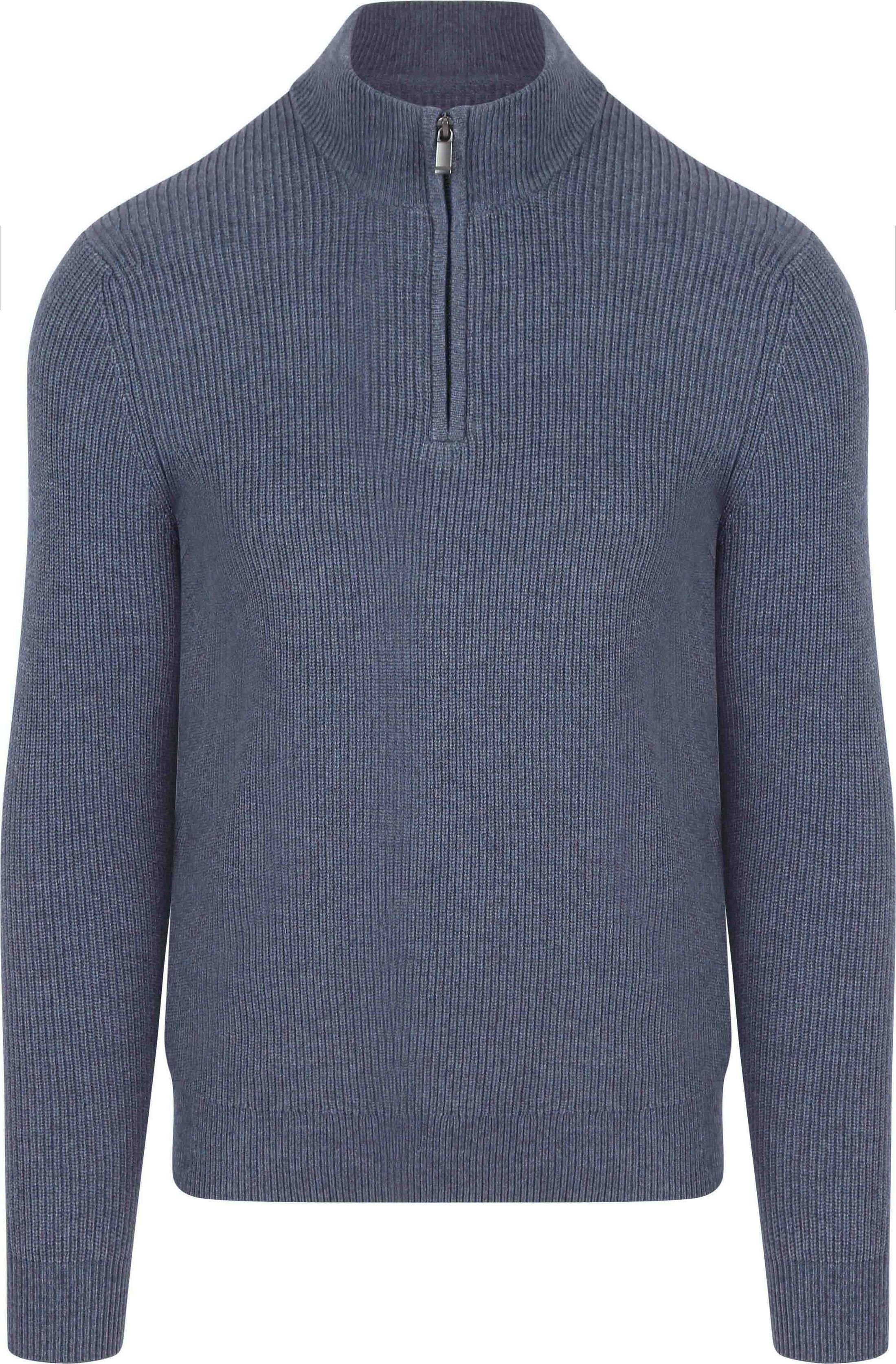 Suitable Pull Demi-Zip Mix Laine Bleu Foncé PU-COWO-HZ-24 195421 Navy commander en ligne | Suitable