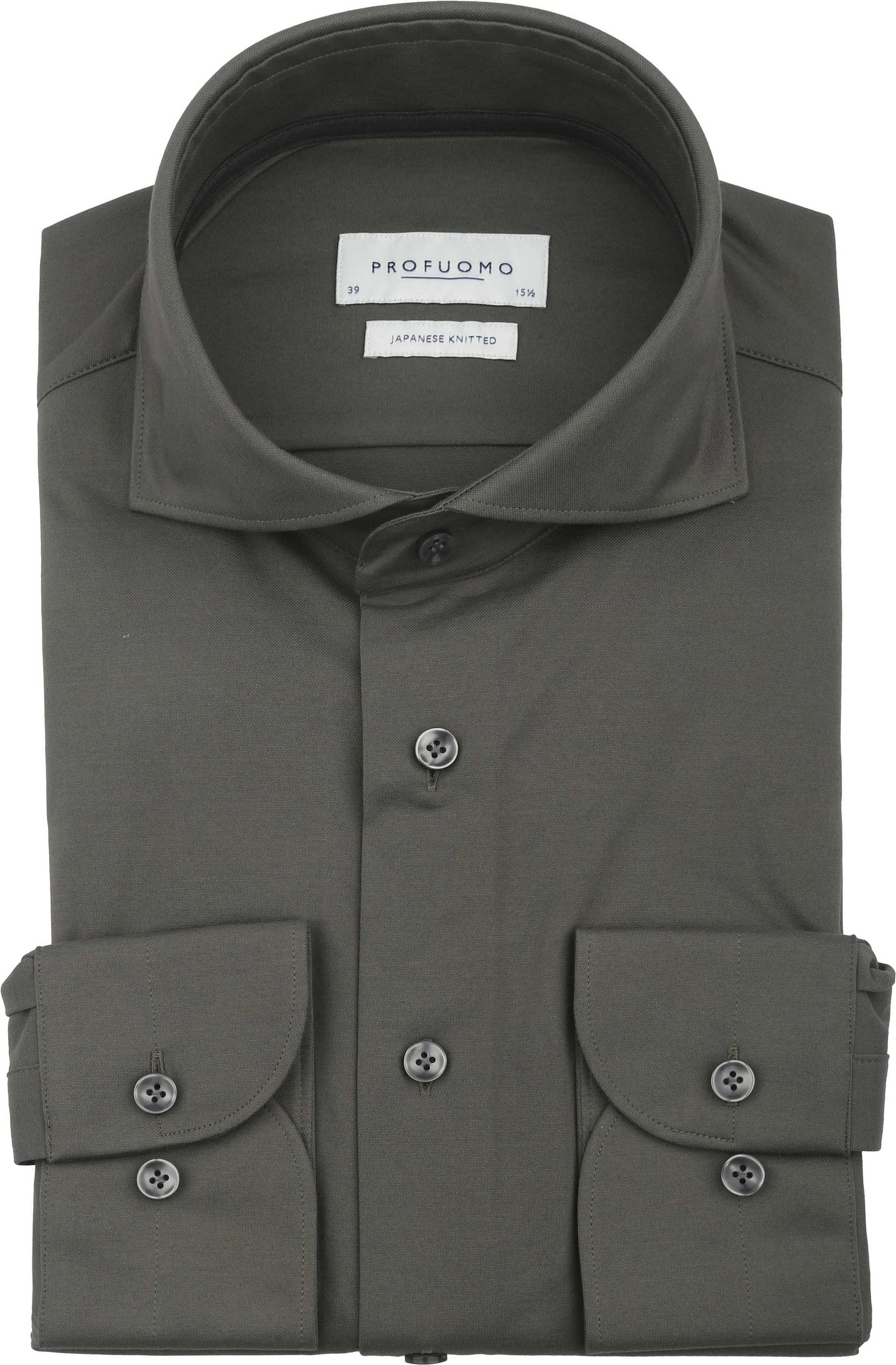 Profuomo Japanese Knitted Overhemd Donkergroen PPVH30044E-Z3 kopen | Suitable