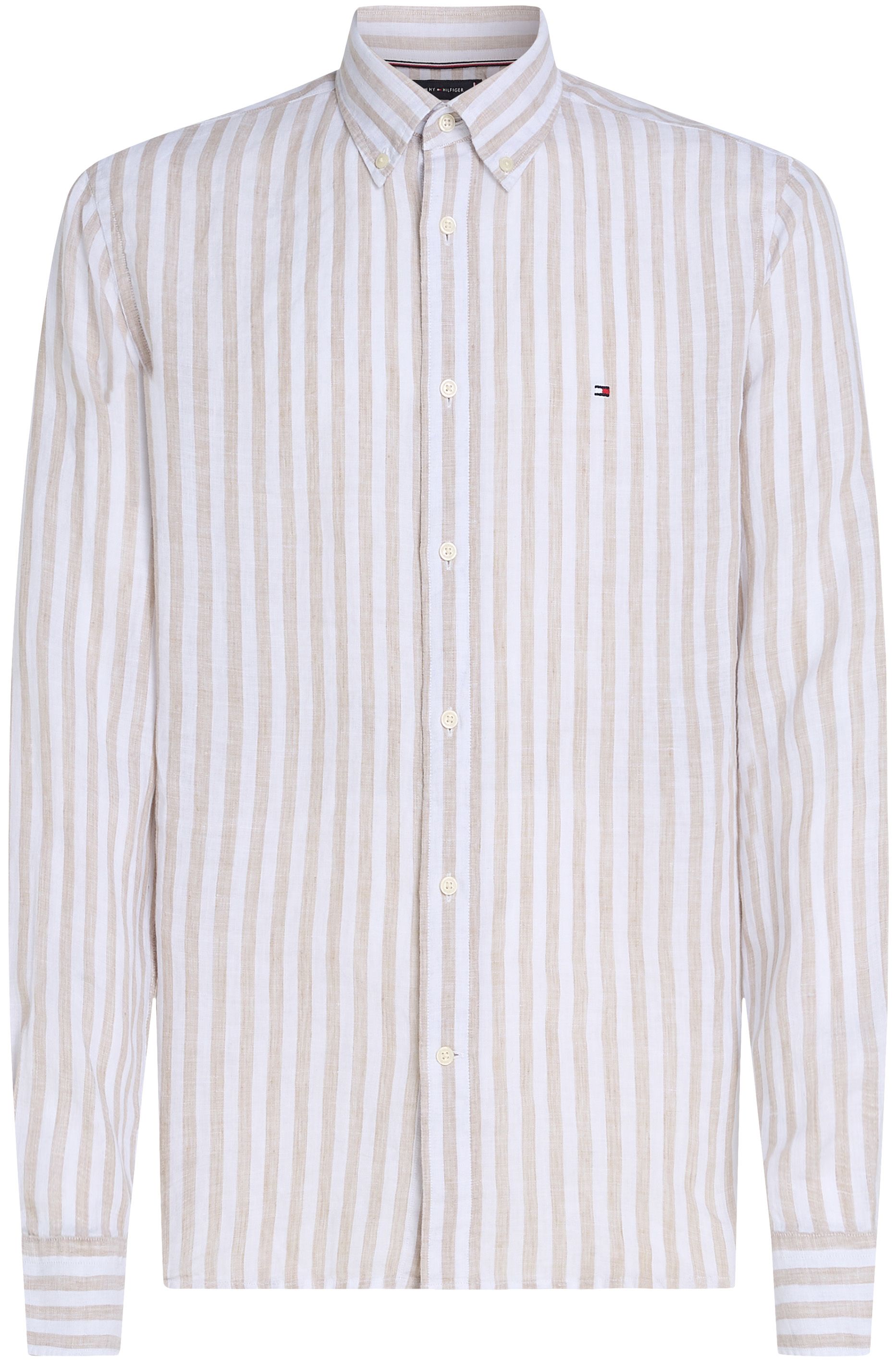 Tommy Hilfiger Shirt Linen Stripe Beige MW0MW38581-0AA order online | Suitable