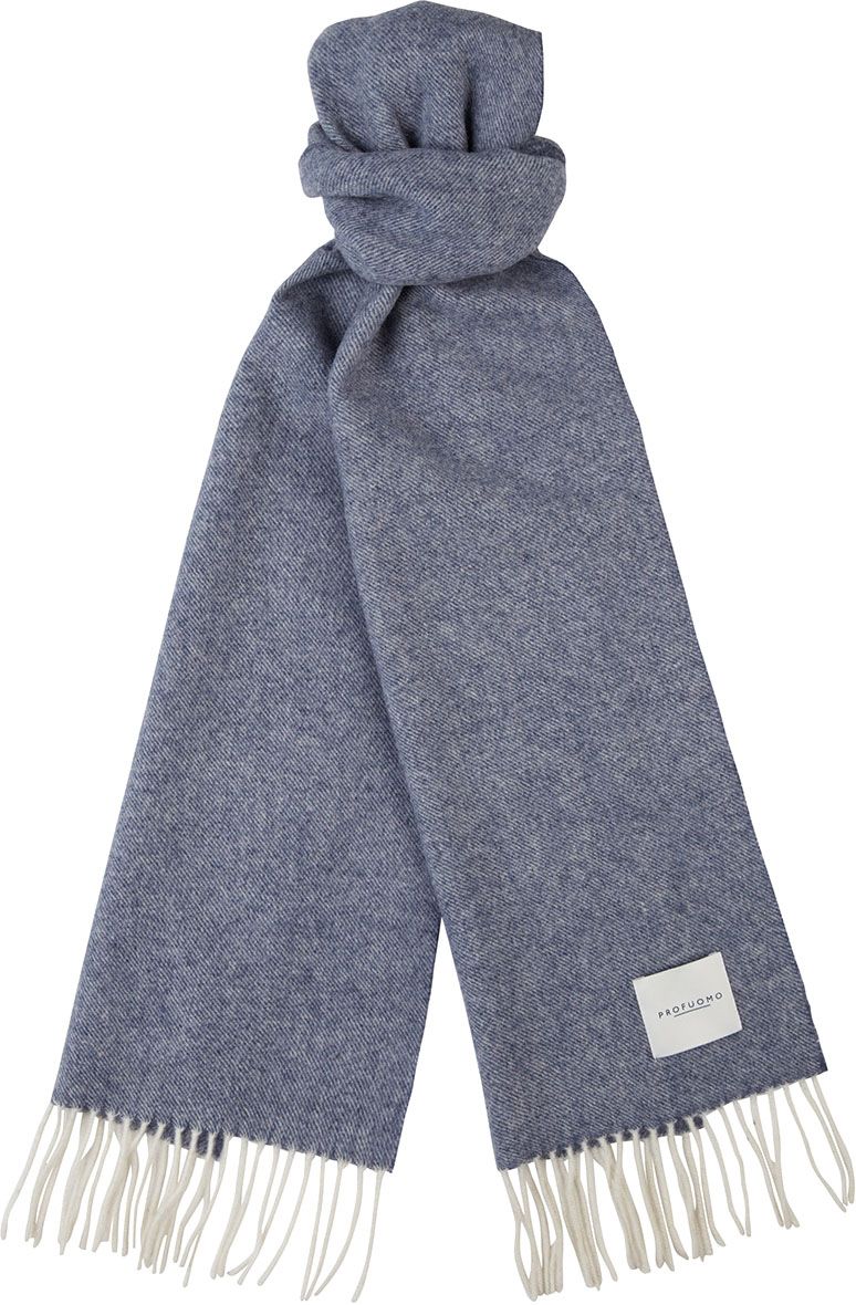Profuomo Scarf Lambswool Mid Blue