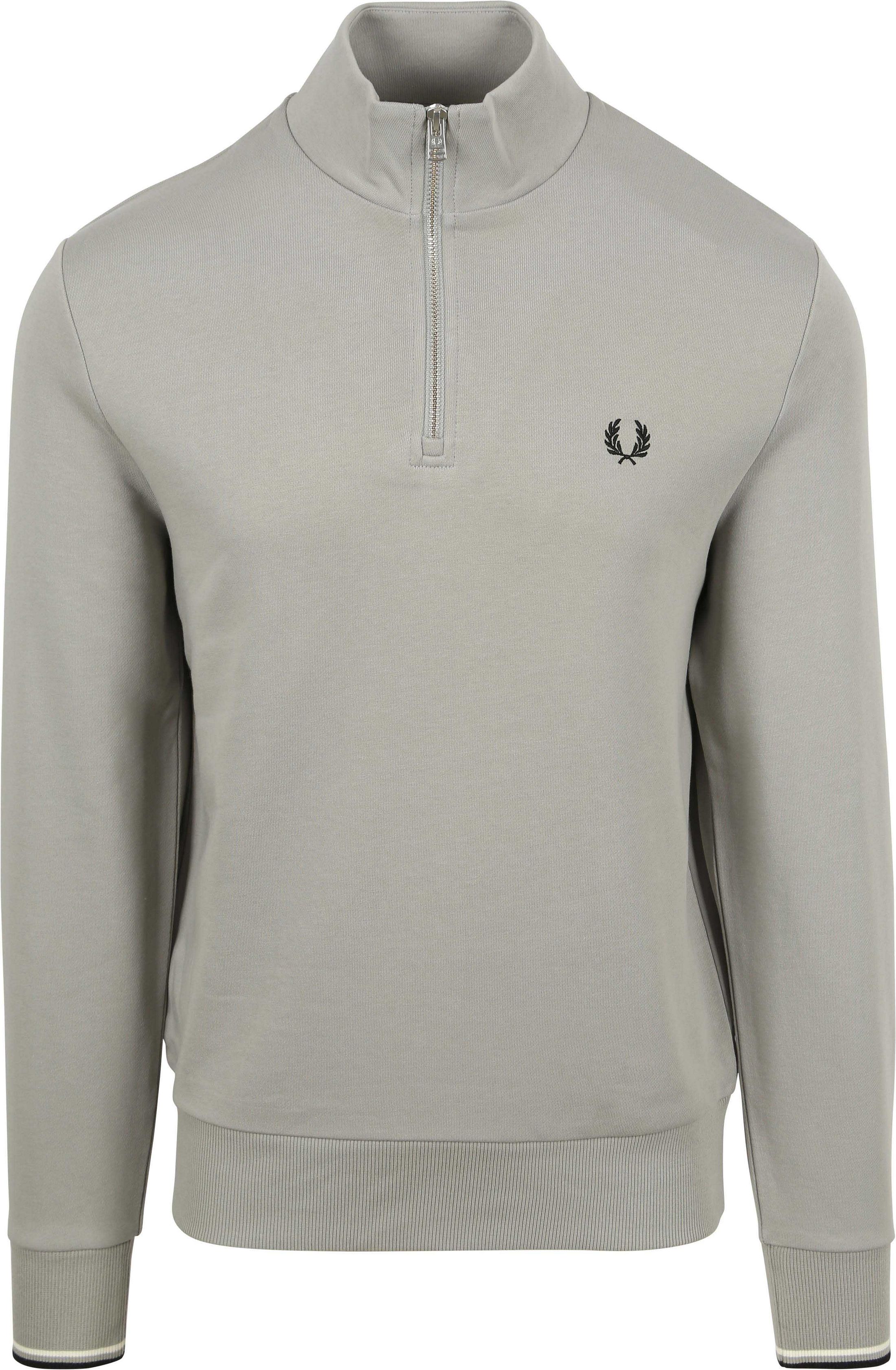 Fred Perry Half Zip Trui Limestone Grijs M3574-R28 kopen | Suitable
