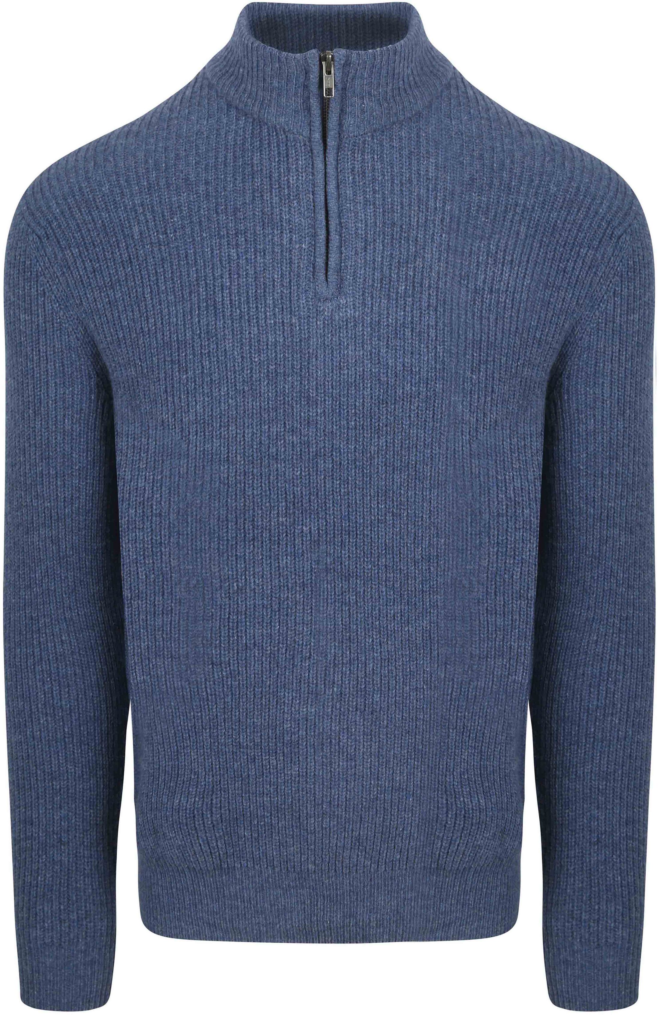 Steppin' Out Half Zip Trui Lamswol Mid Blauw SM1204.0002-2002 kopen | Suitable