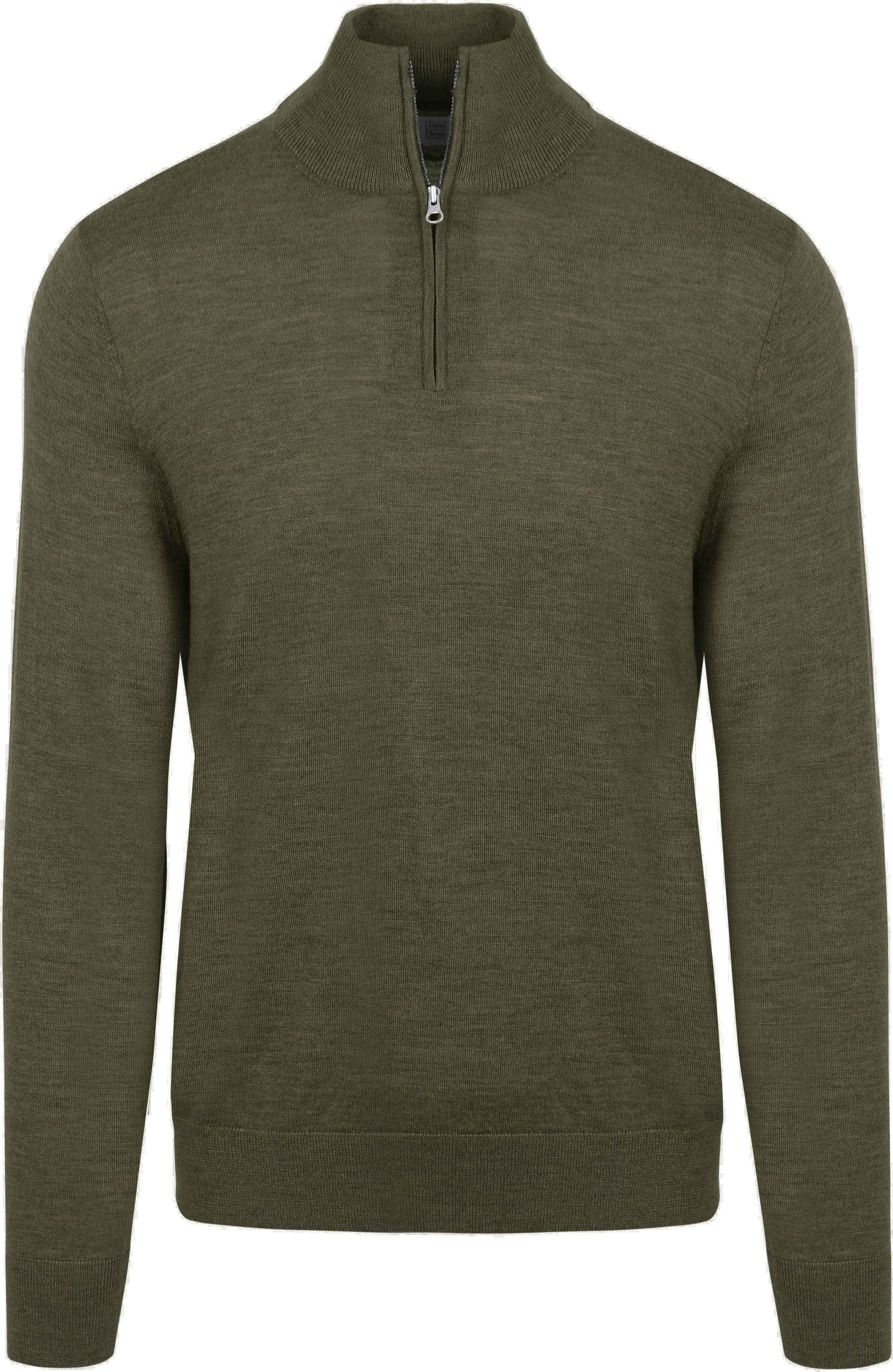 King Essentials The Michael Half Zip Pull Army Merino Green KM111030003-G010T order online | Suitable