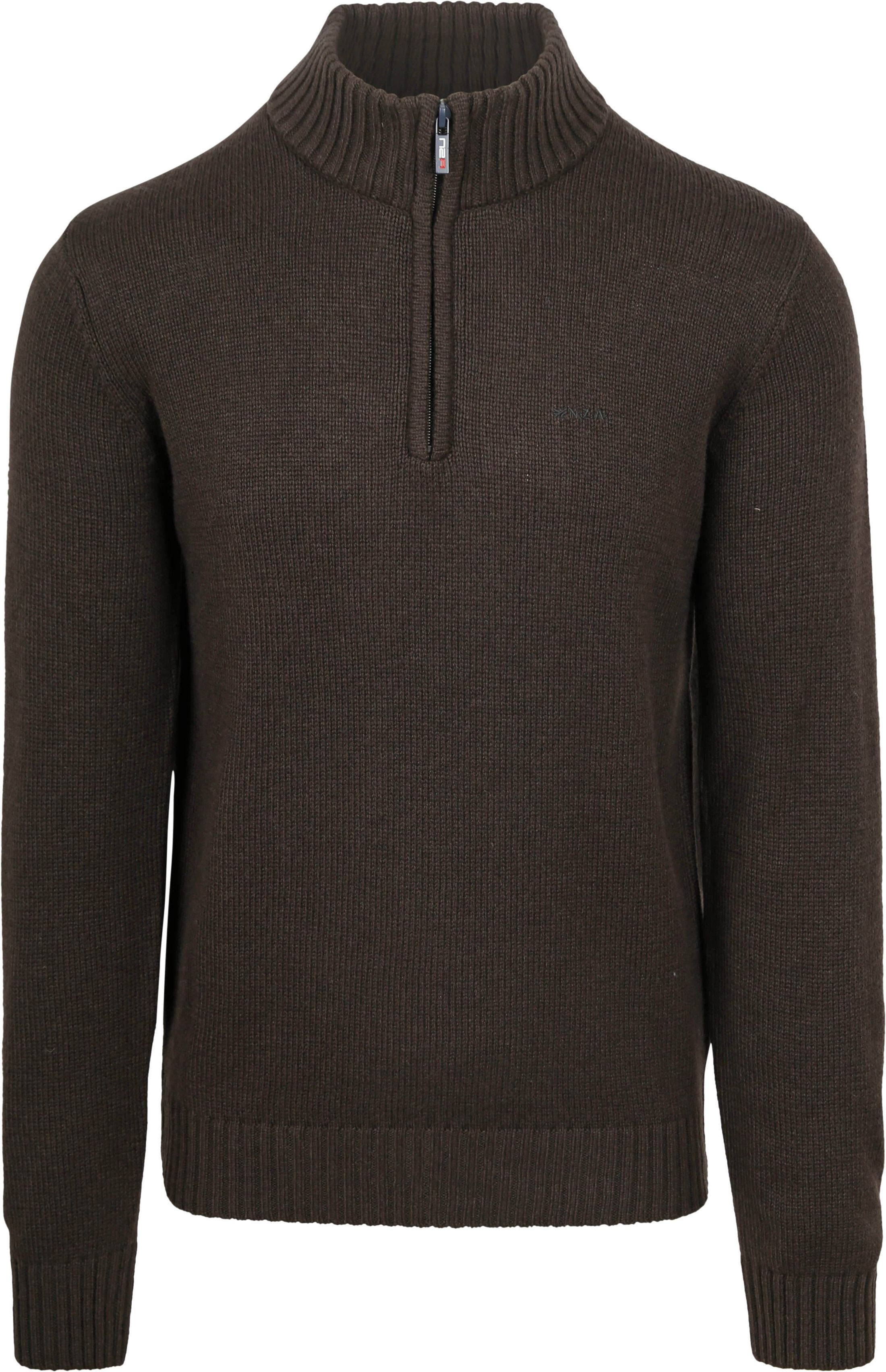 NZA Half Zip Sweater Wool Mix Adan Dark Brown 24KN419-1179 order online | Suitable