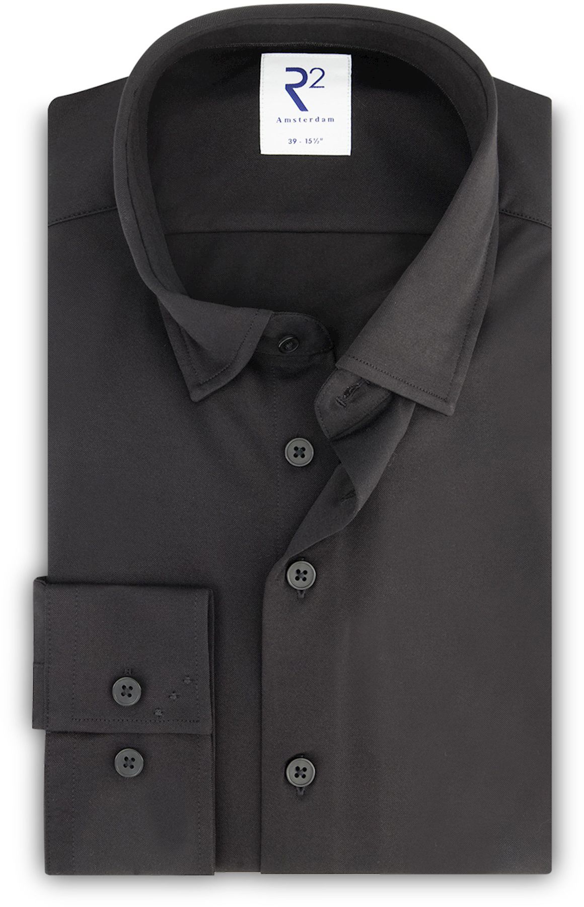 R2 Shirt Knitted Piqué Black NOS.KNIT.004/020-000020 order online | Suitable